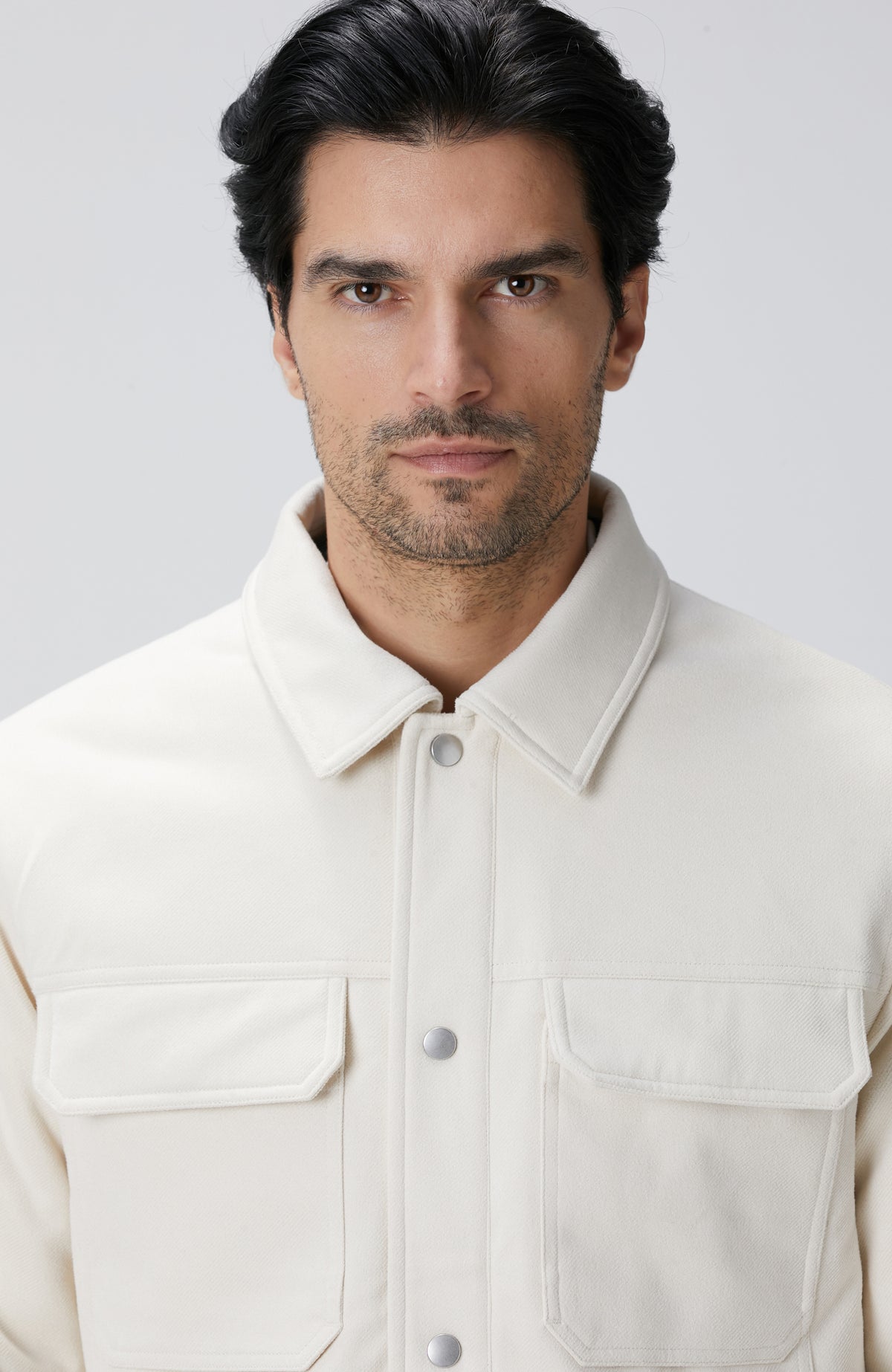 MEN'S Off-White Quilted Bonded Coat