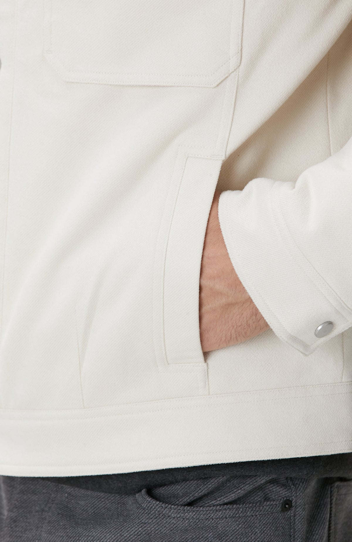 MEN'S Off-White Quilted Bonded Coat