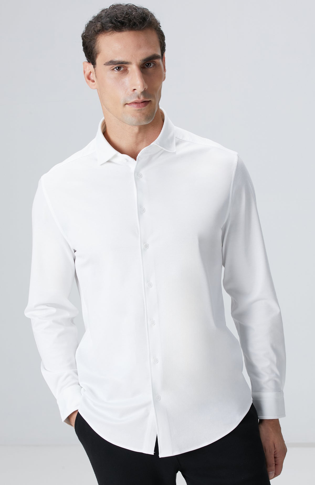 MEN'S N-Tech White Knitted Shirt
