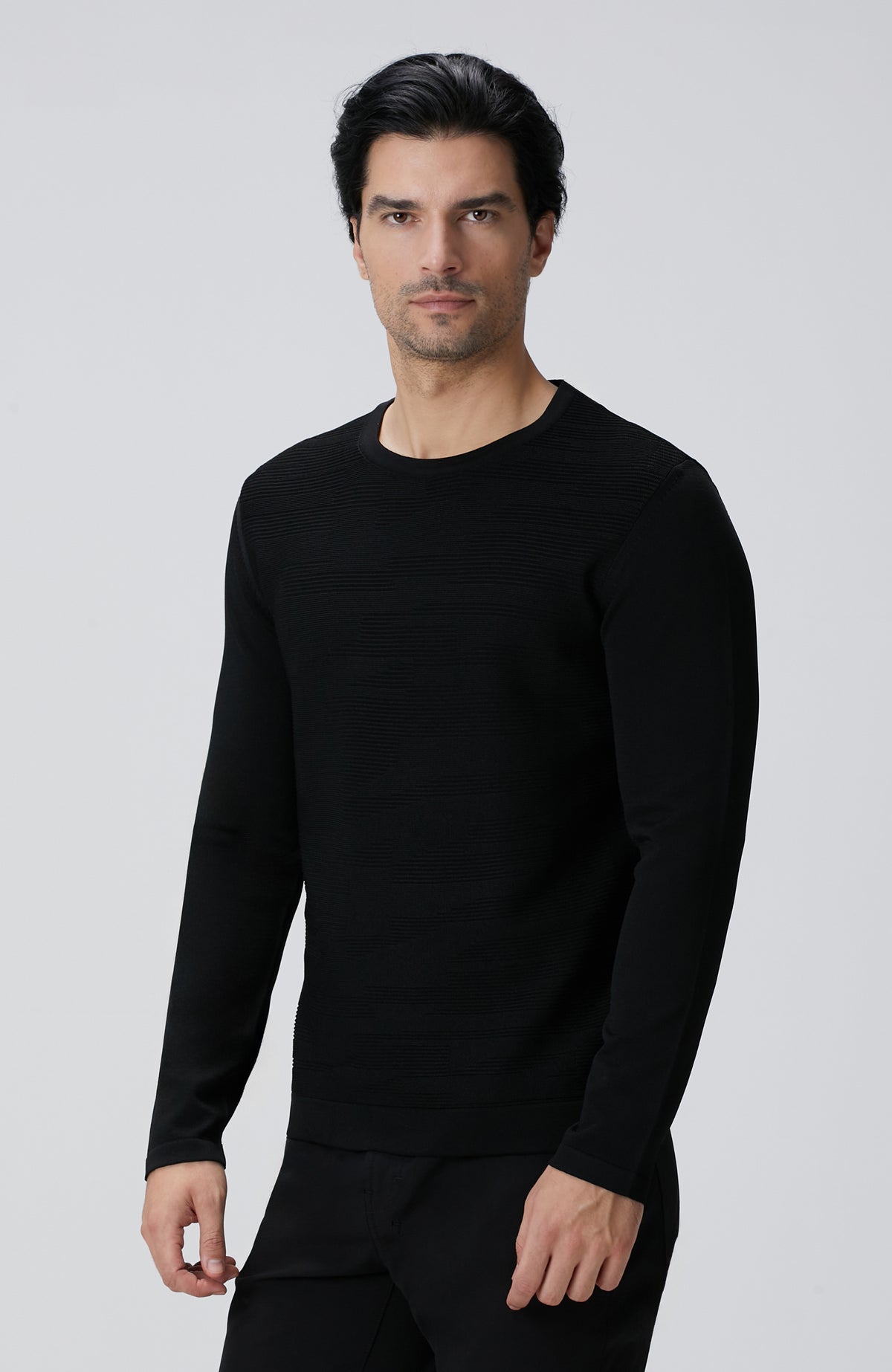 MEN'S N-Tech Black Jacquard Sweater