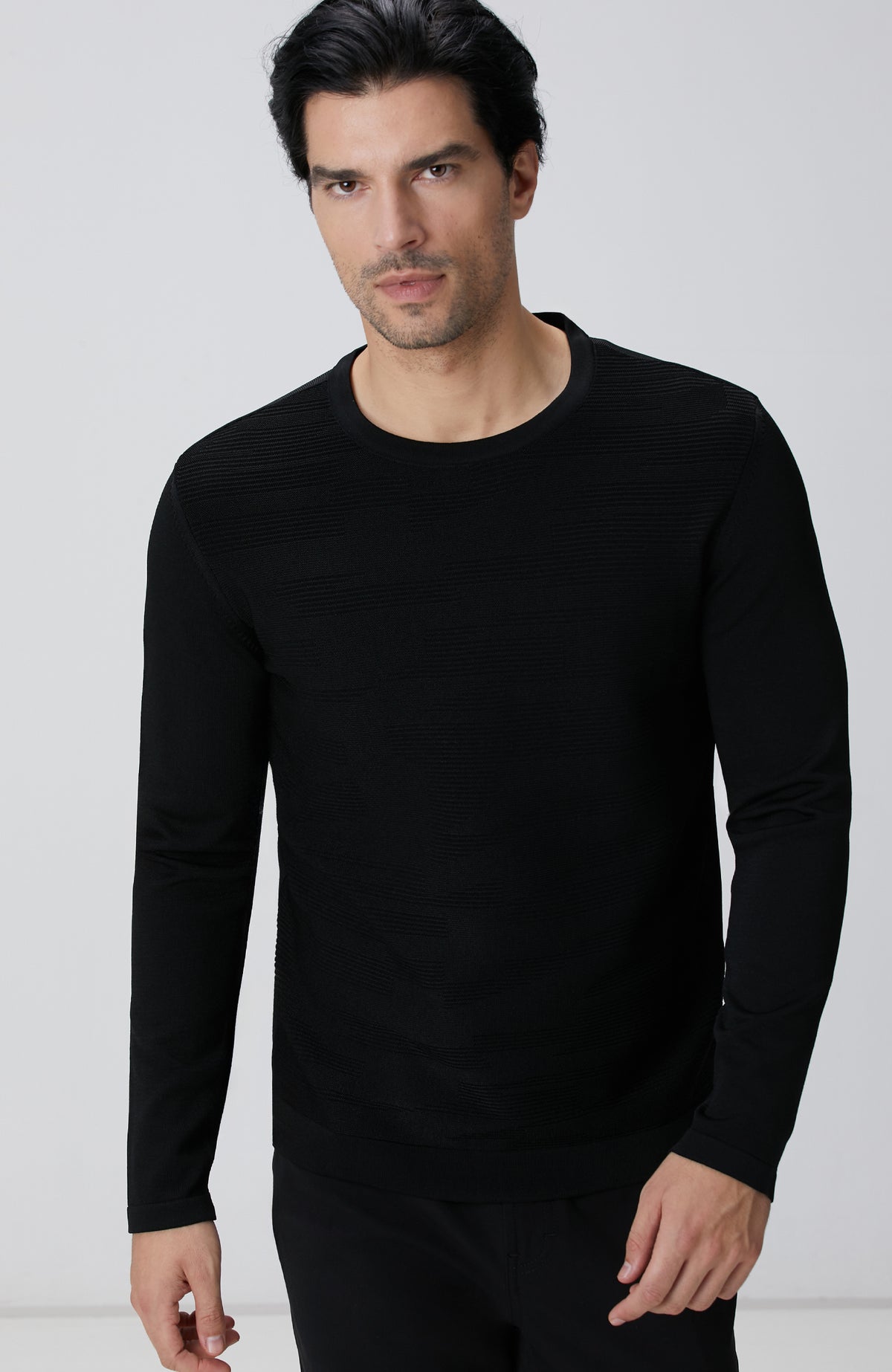 MEN'S N-Tech Black Jacquard Sweater