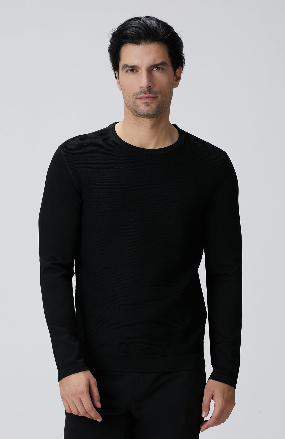 MEN'S N-Tech Black Jacquard Sweater