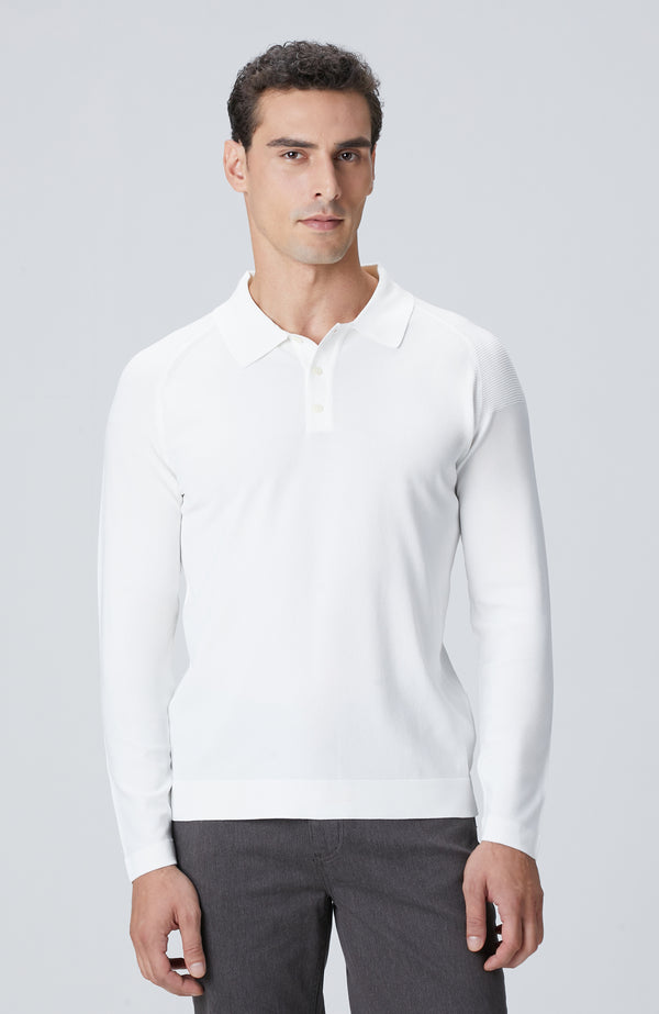 MEN'S Off-White Polo Neck Knit Sweater