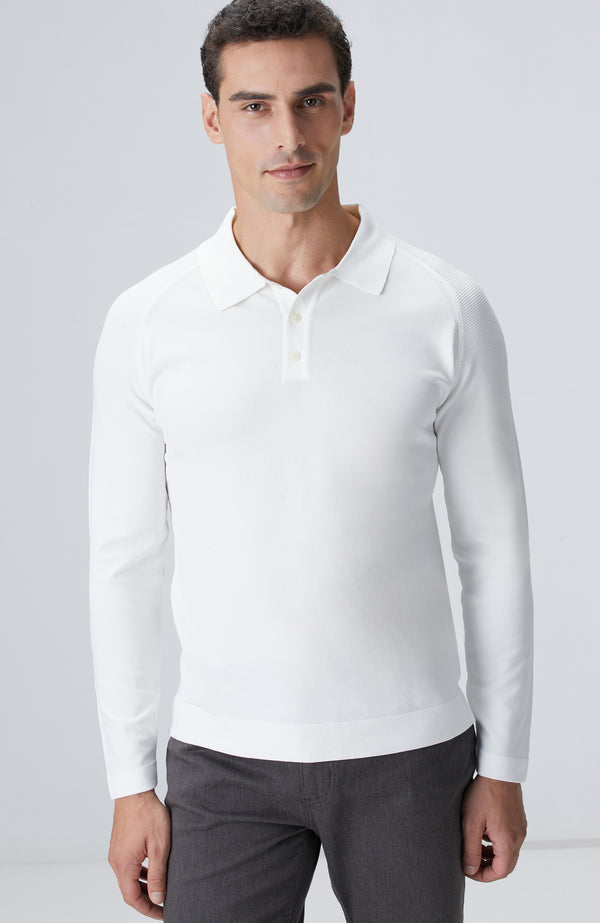 MEN'S Off-White Polo Neck Knit Sweater