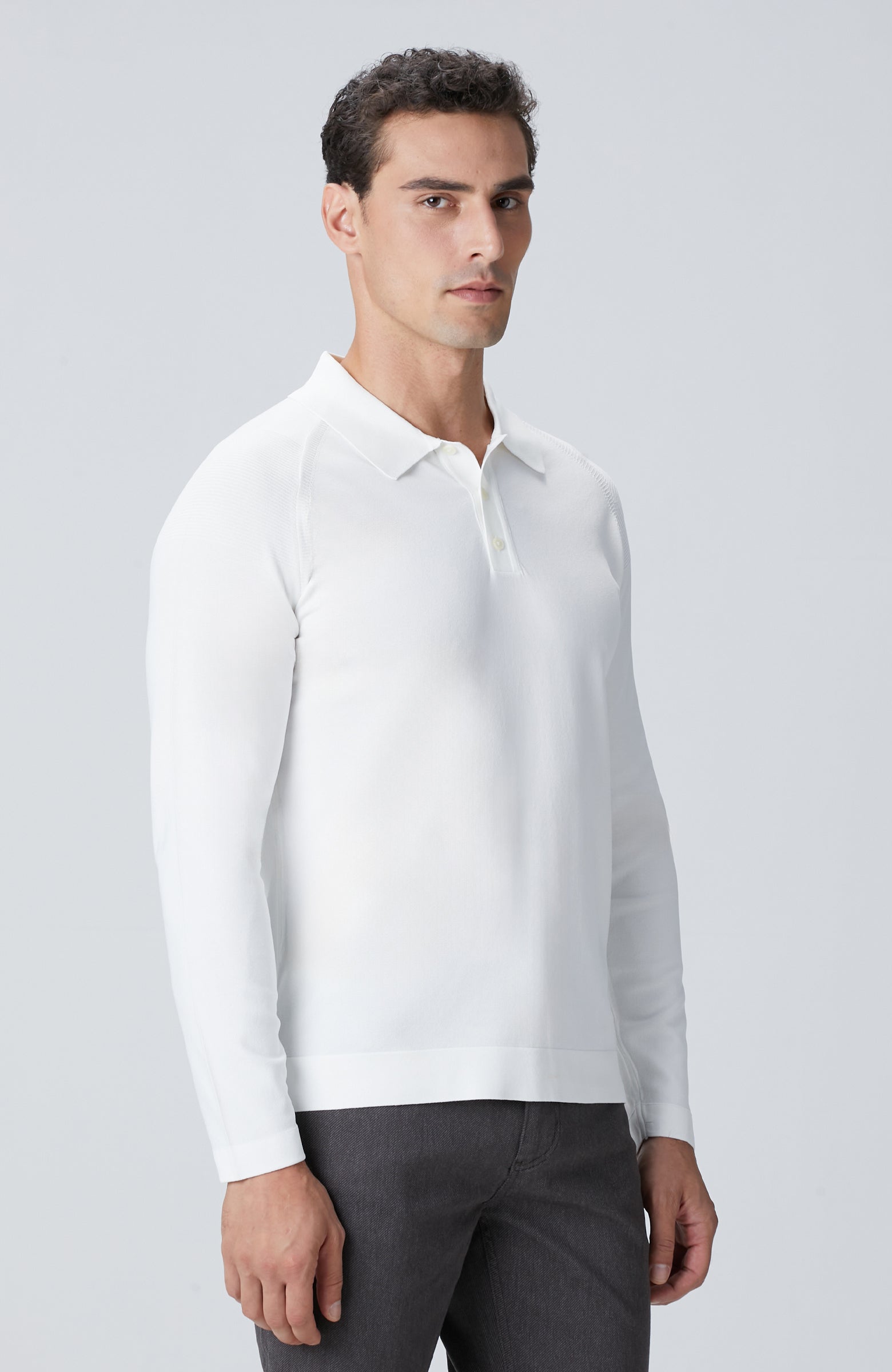 MEN'S Off-White Polo Neck Knit Sweater