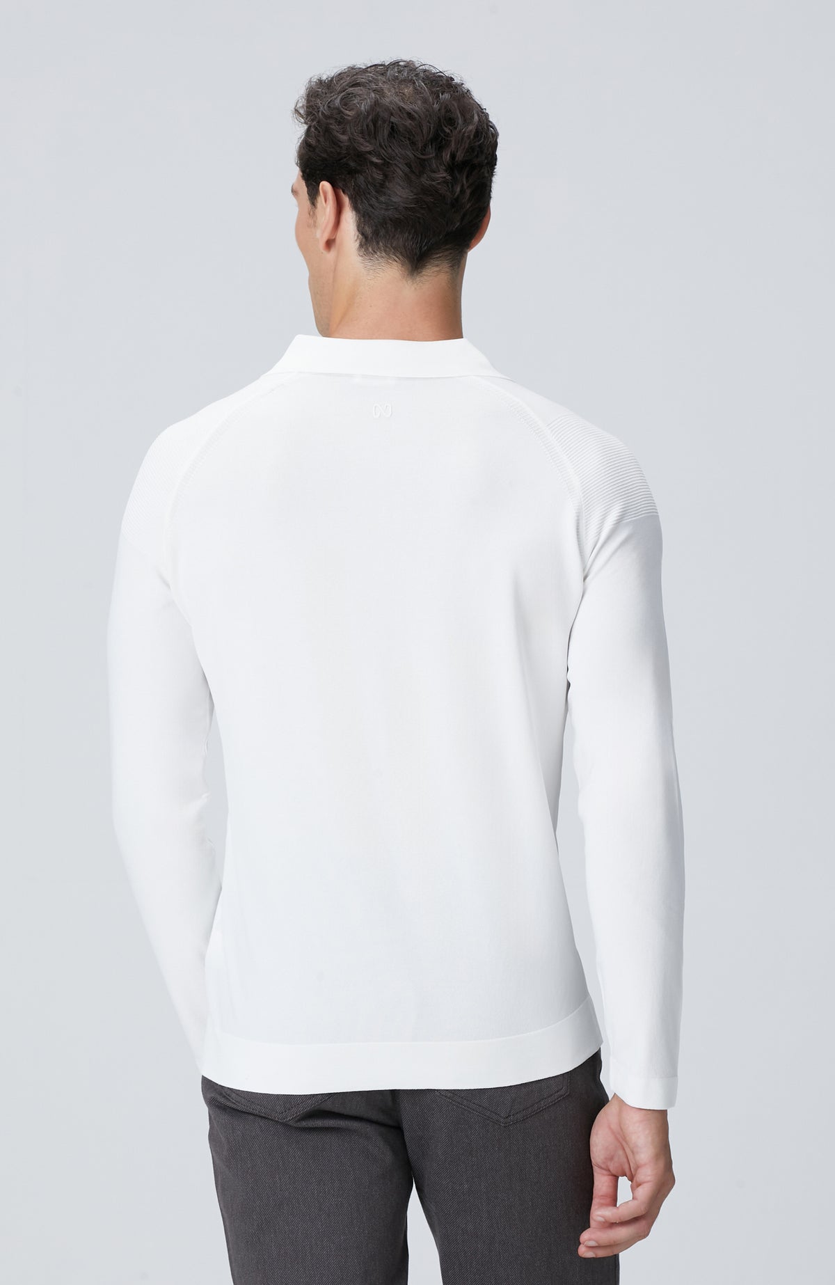 MEN'S Off-White Polo Neck Knit Sweater
