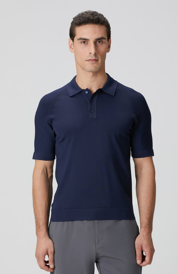 MEN'S Navy Blue Polo Neck Knitwear Sweater