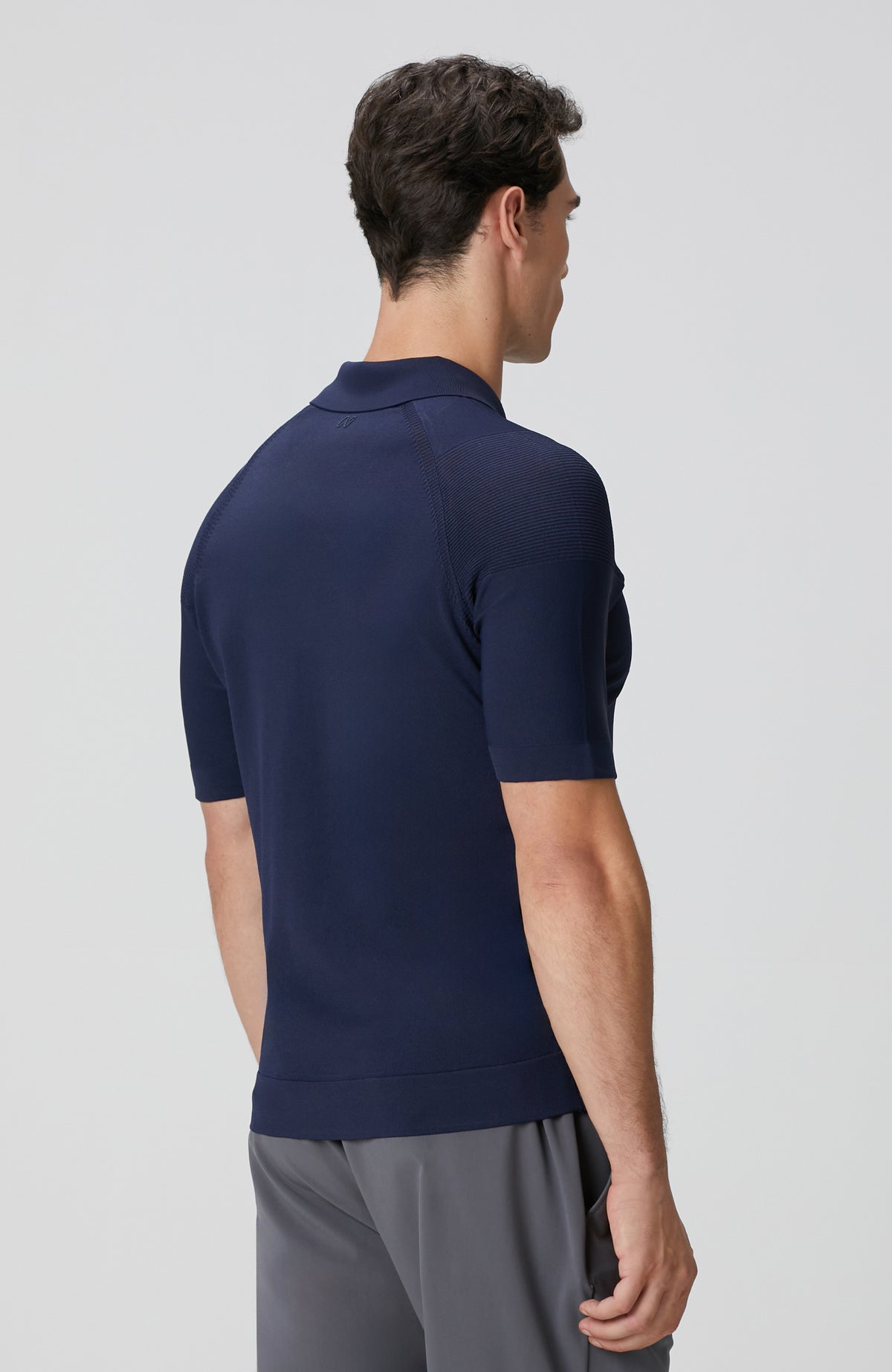 MEN'S Navy Blue Polo Neck Knitwear Sweater