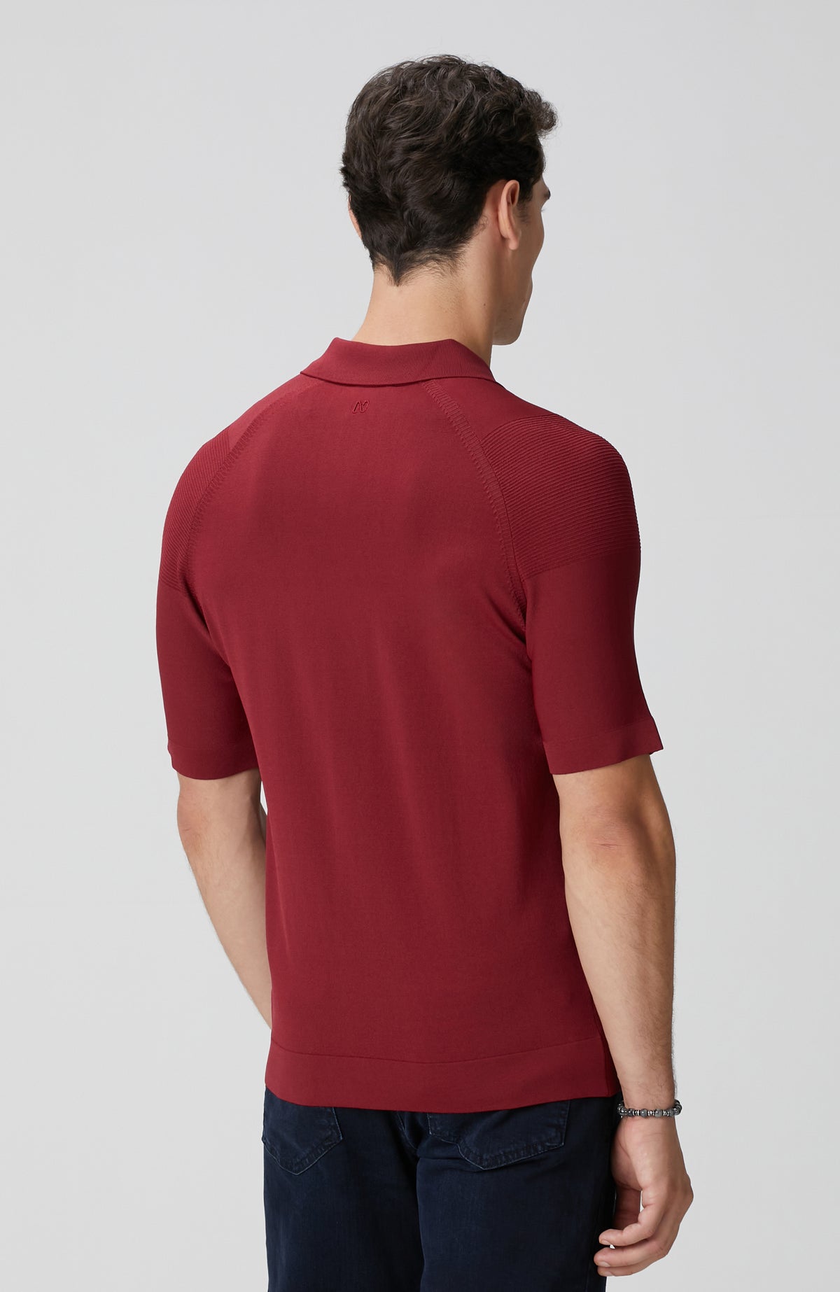 MEN'S Burgundy Polo Neck Knitwear Sweater