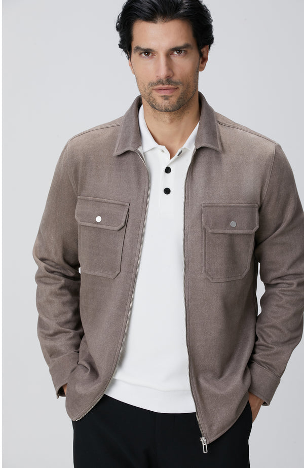 MEN'S Mink Suede Look Outer Shirt