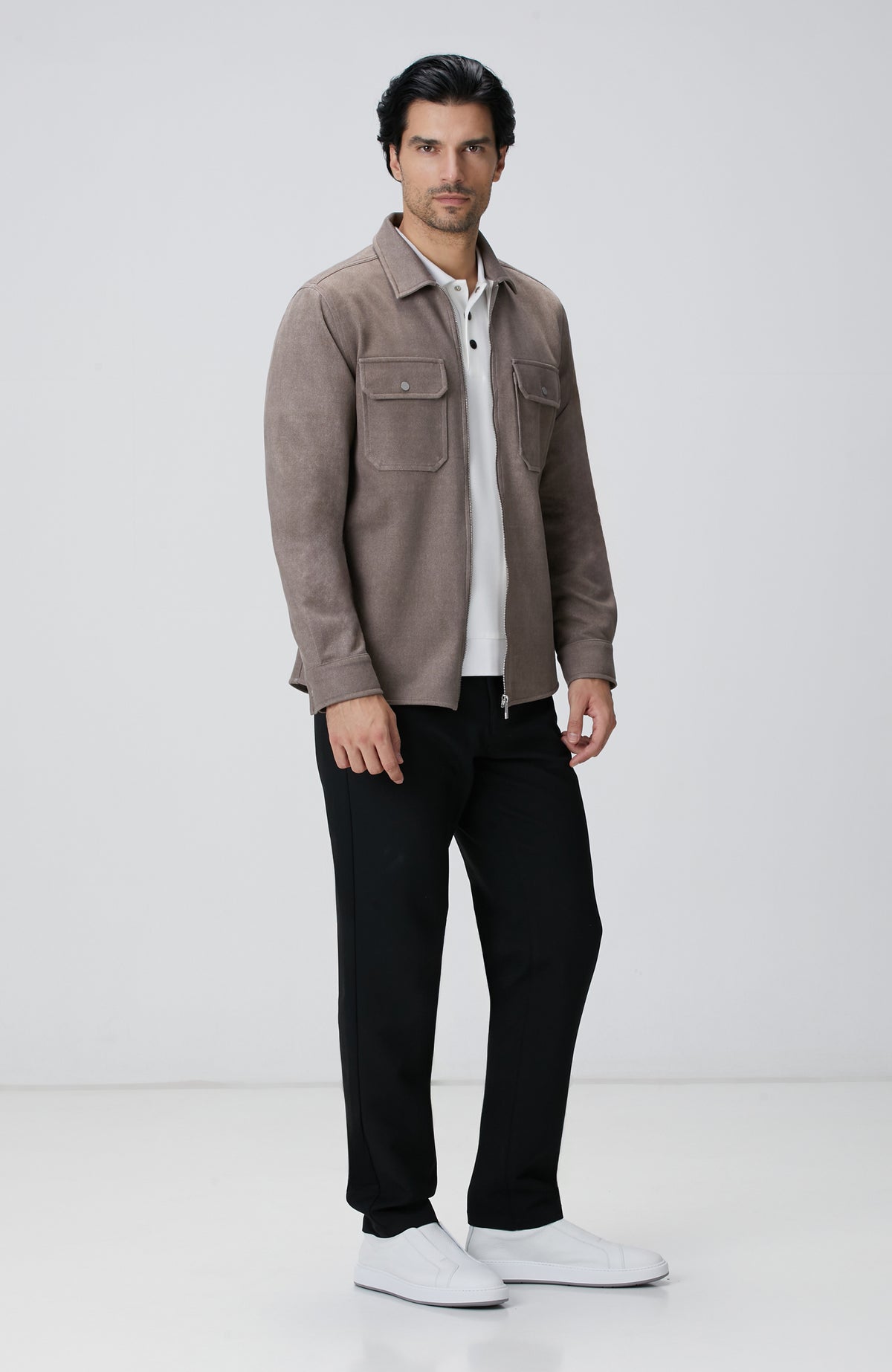 MEN'S Mink Suede Look Outer Shirt