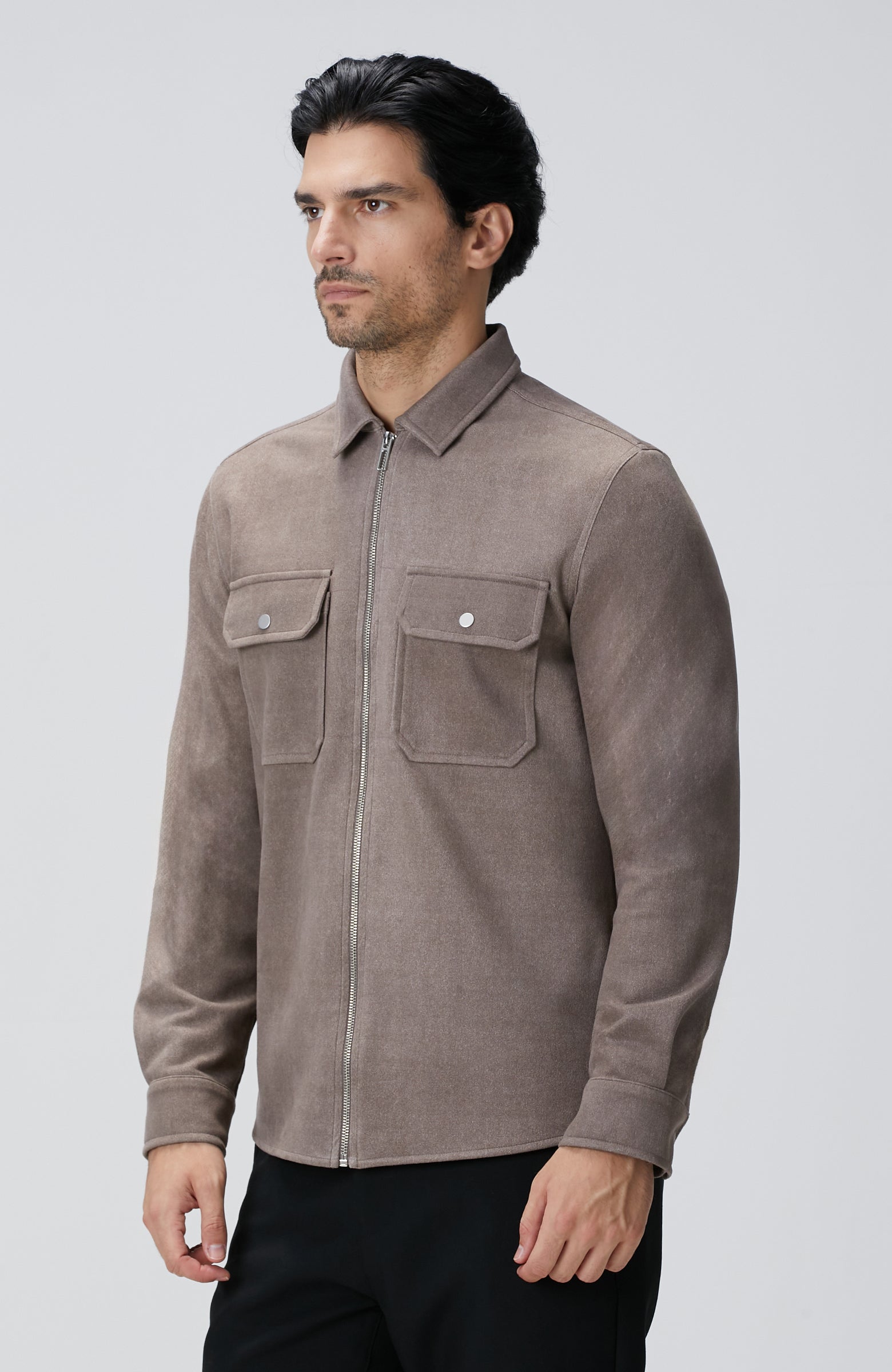 MEN'S Mink Suede Look Outer Shirt