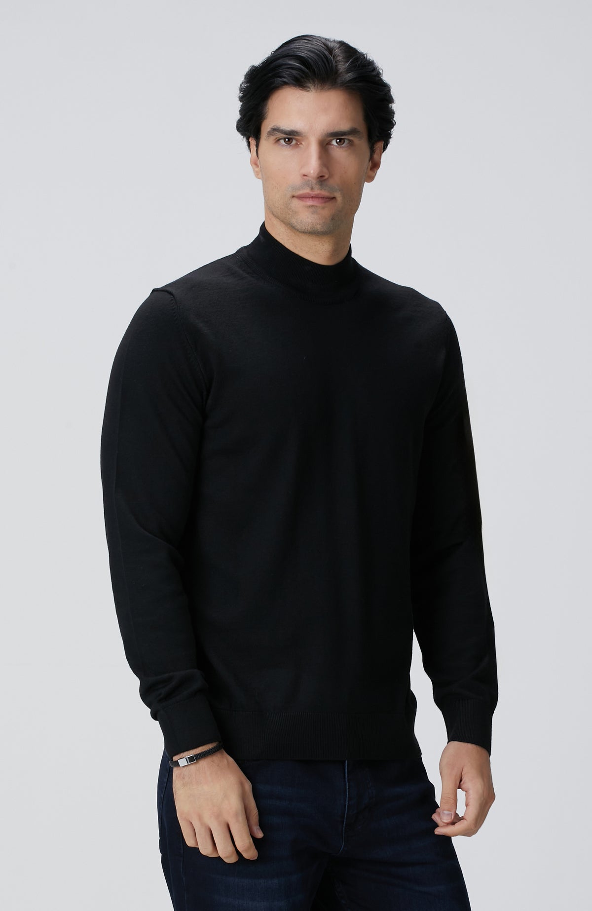 MEN'S Black Wool Blend Sweater