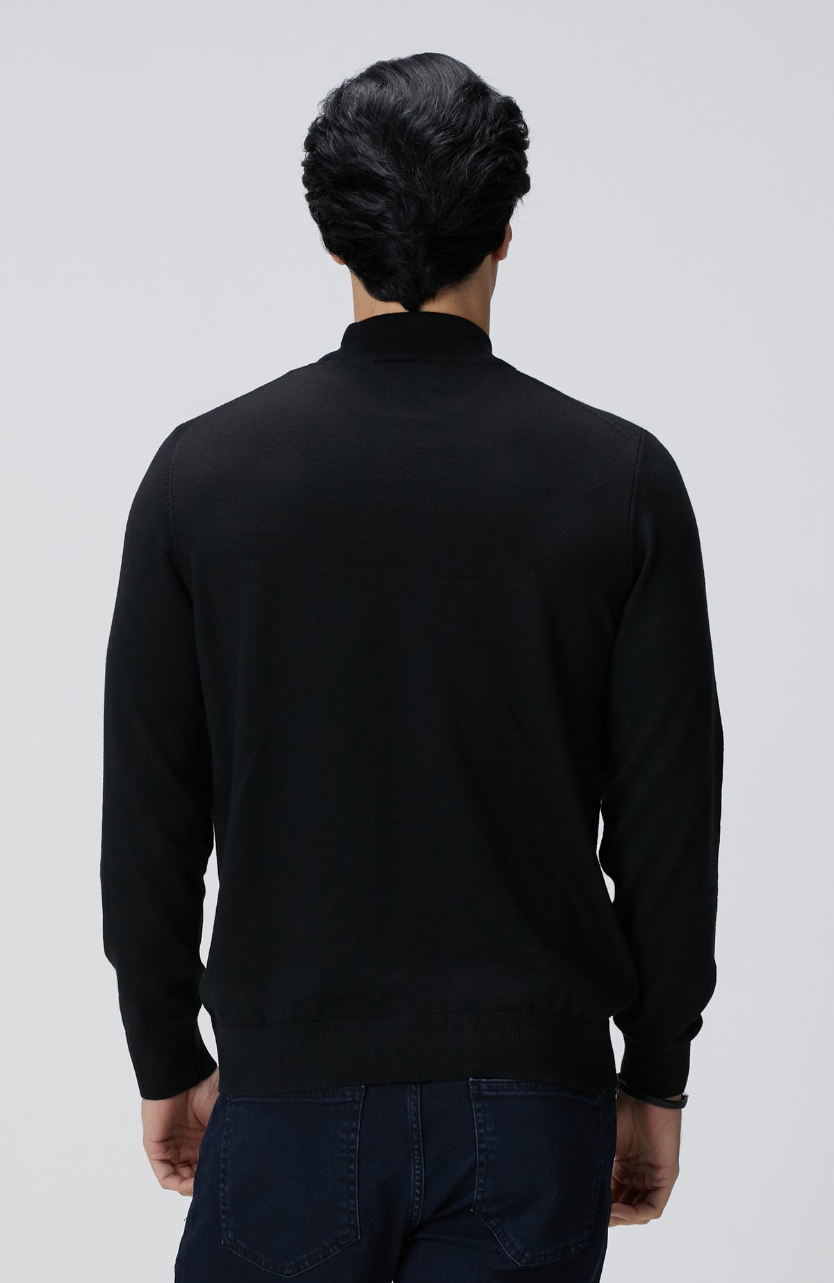 MEN'S Black Wool Blend Sweater