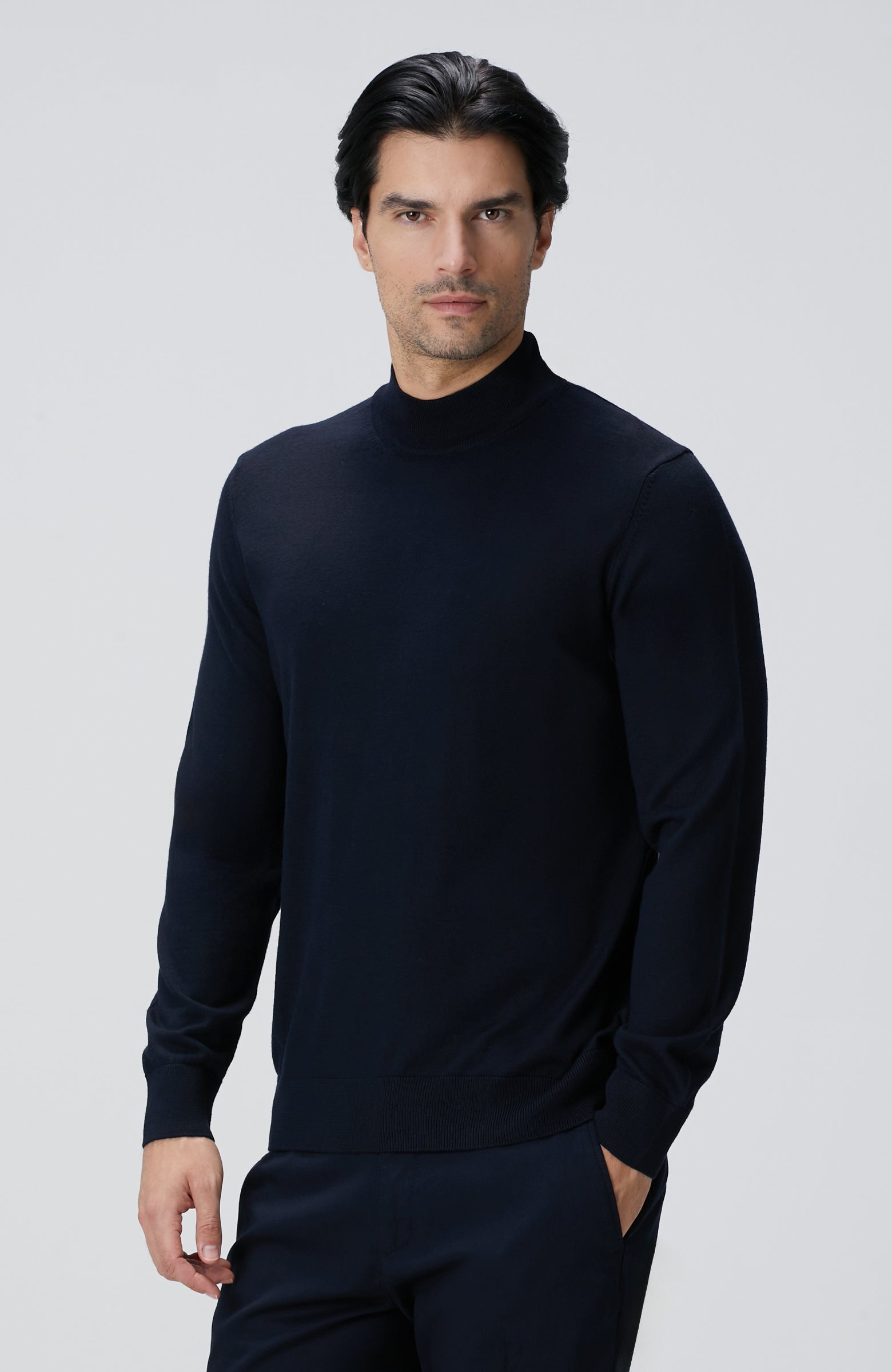 MEN'S Navy Blue Wool Blend Sweater