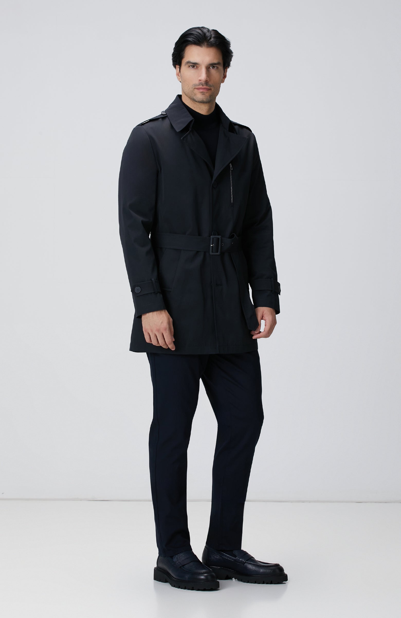 MEN'S Navy Blue Wool Blend Sweater