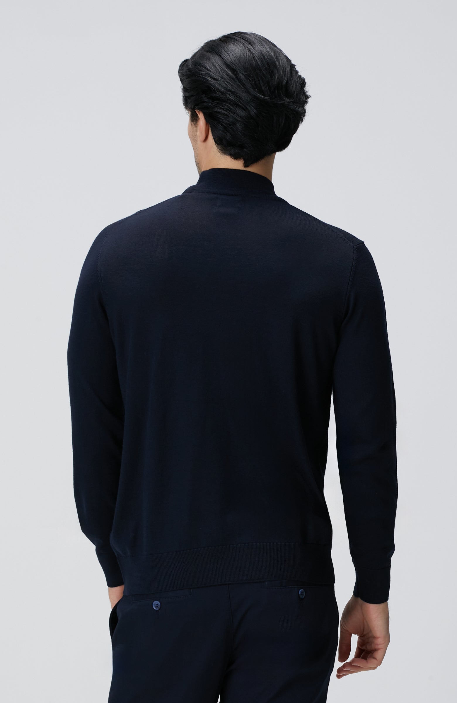 MEN'S Navy Blue Wool Blend Sweater