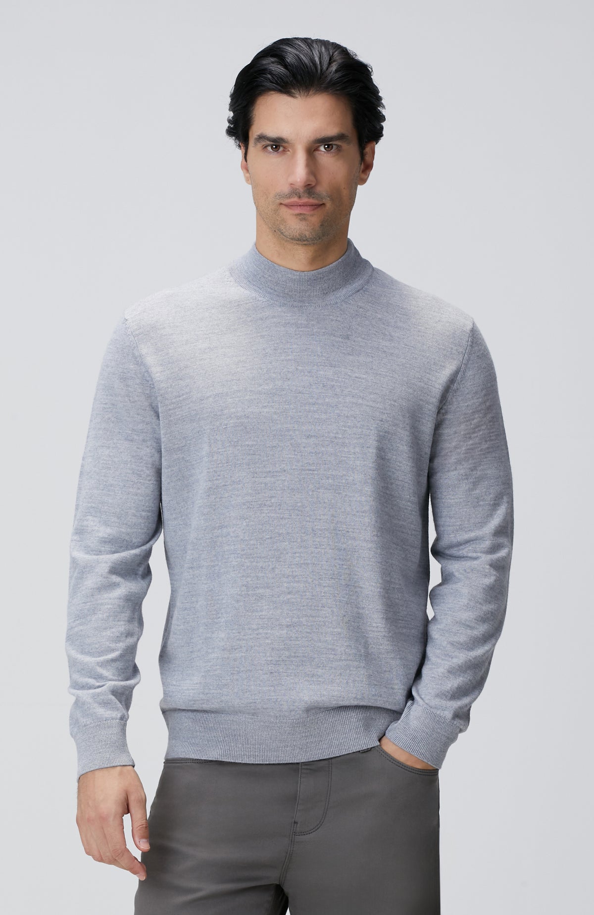 MEN'S Gray Melange Wool Blend Sweater