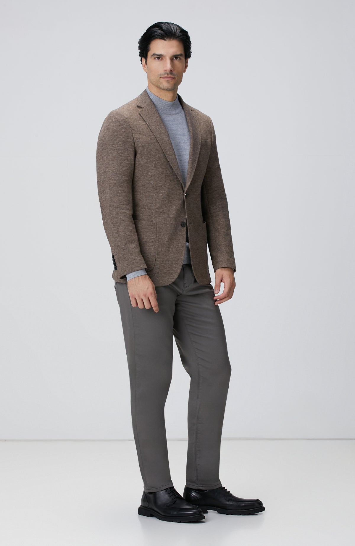 MEN'S Gray Melange Wool Blend Sweater