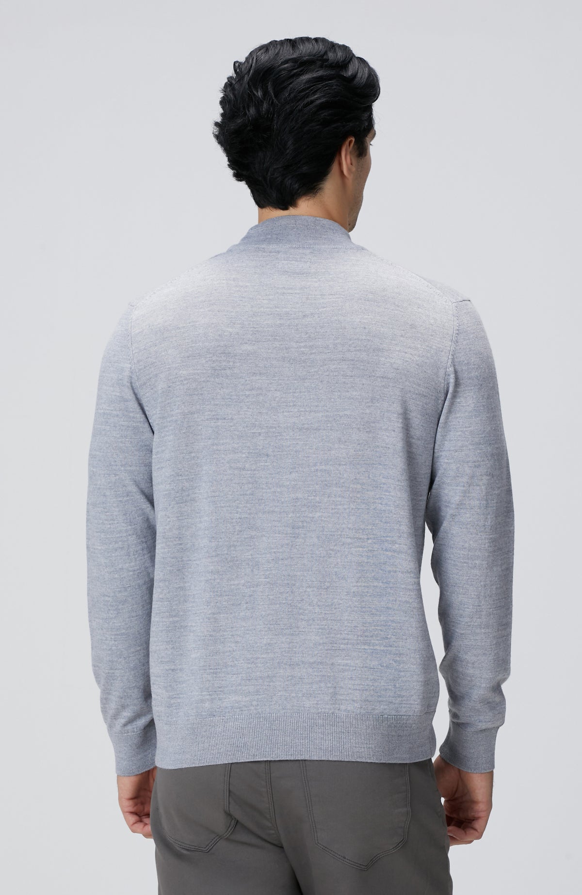 MEN'S Gray Melange Wool Blend Sweater