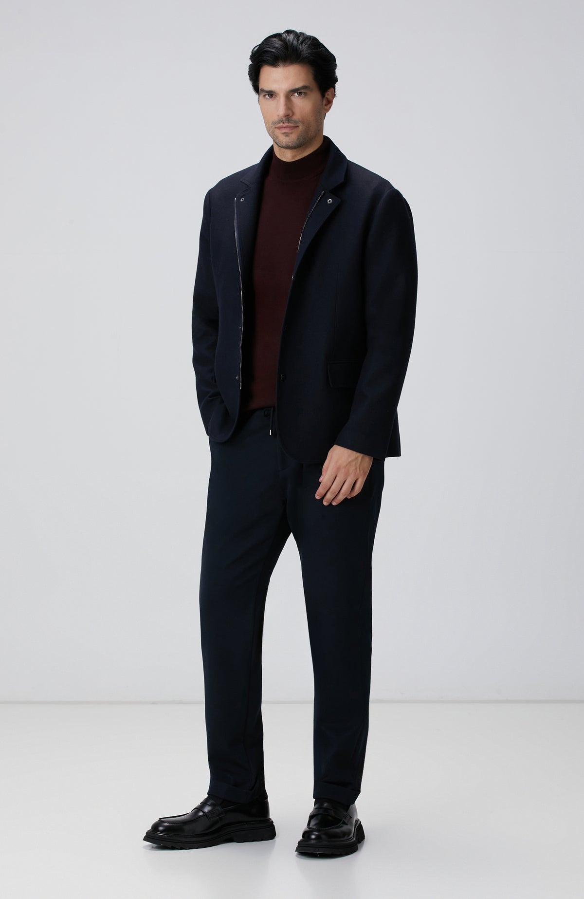 MEN'S Burgundy Wool Blend Sweater