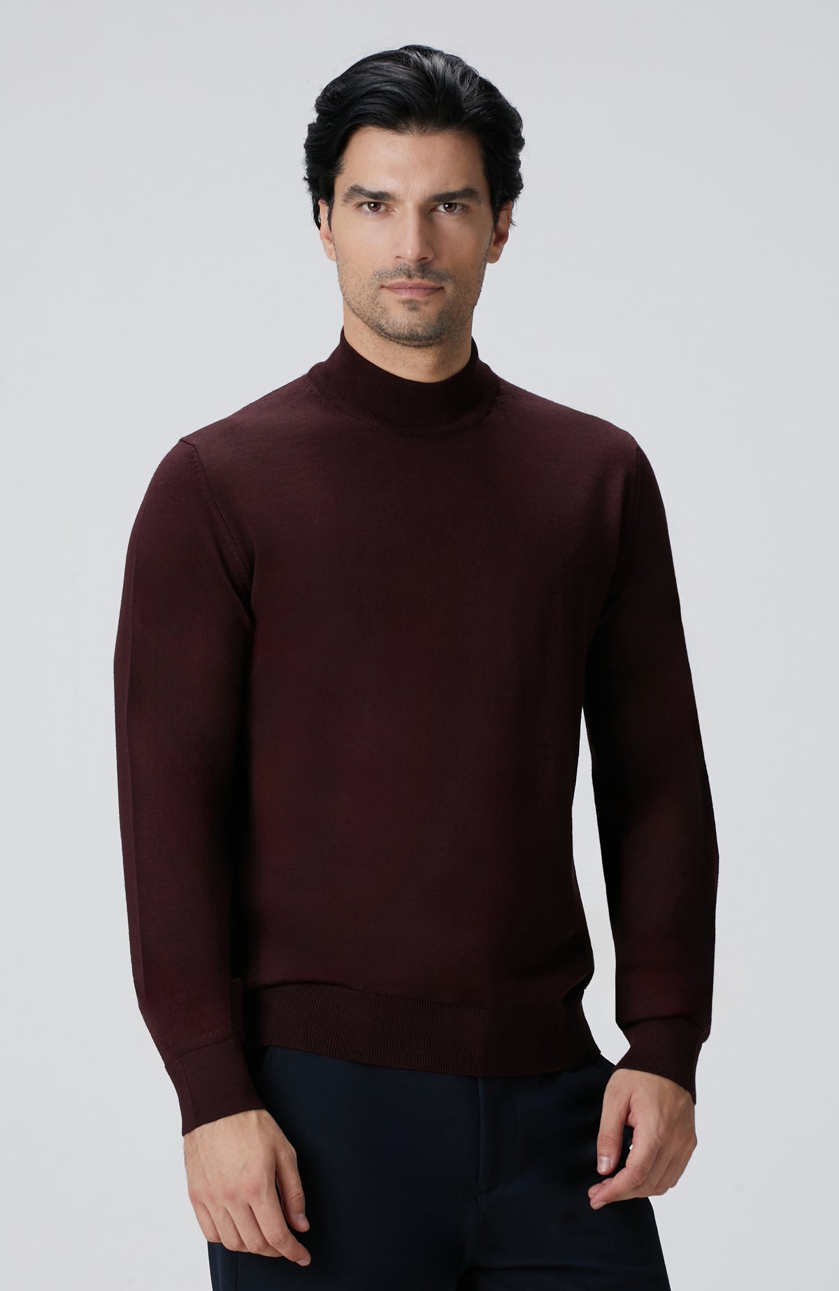 MEN'S Burgundy Wool Blend Sweater