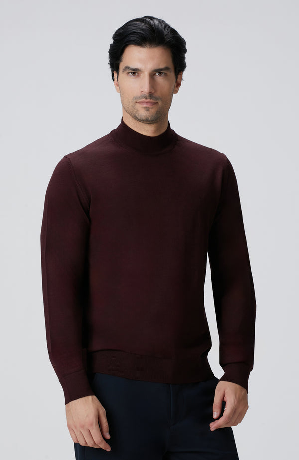 MEN'S Burgundy Wool Blend Sweater