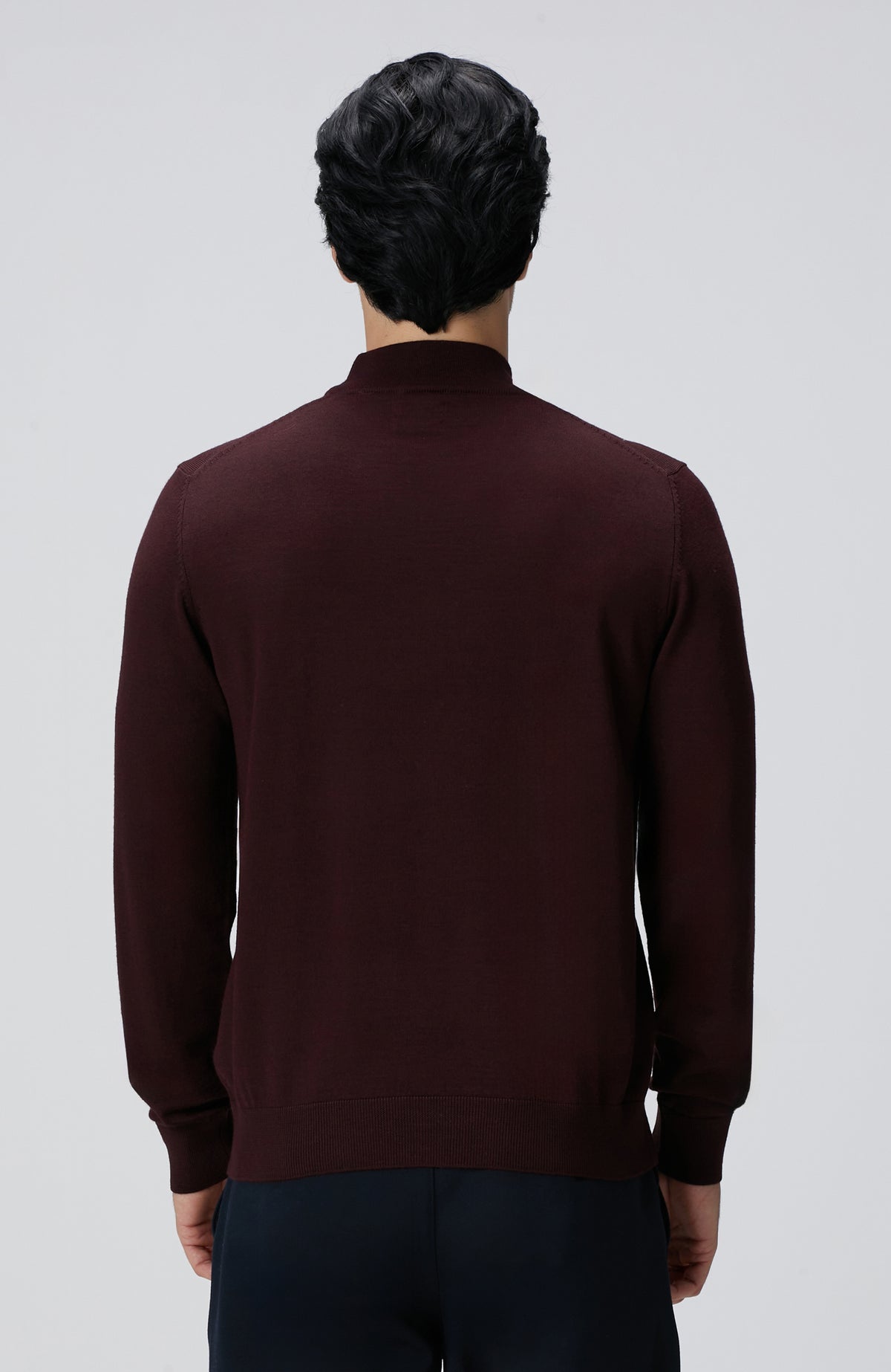 MEN'S Burgundy Wool Blend Sweater