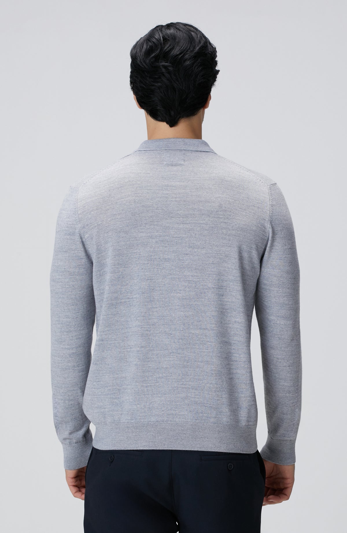 MEN'S Gray Melange Wool Blend Knit Sweater
