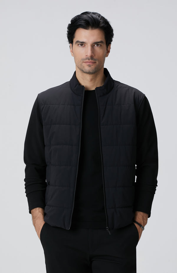 MEN'S Black Knit Sleeve Coat