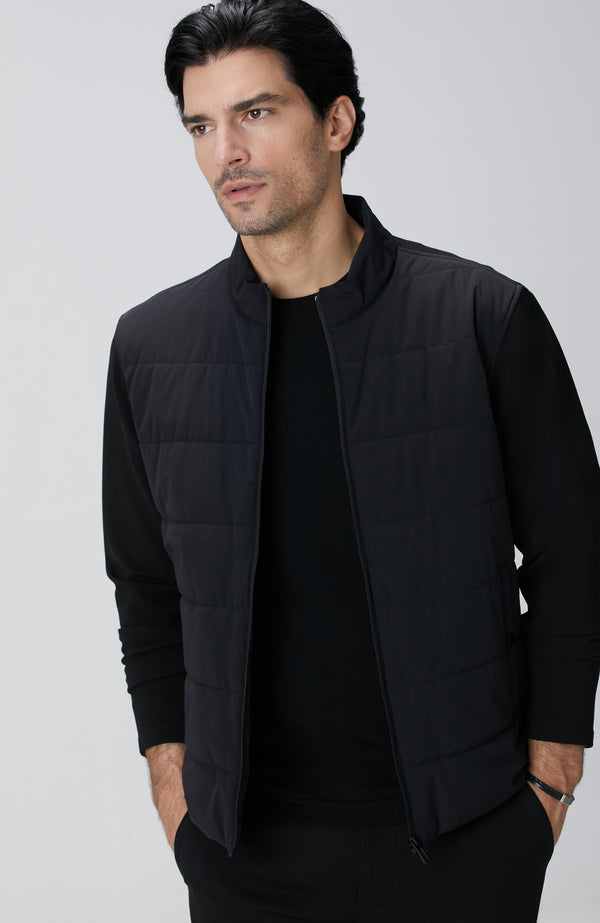 MEN'S Black Knit Sleeve Coat