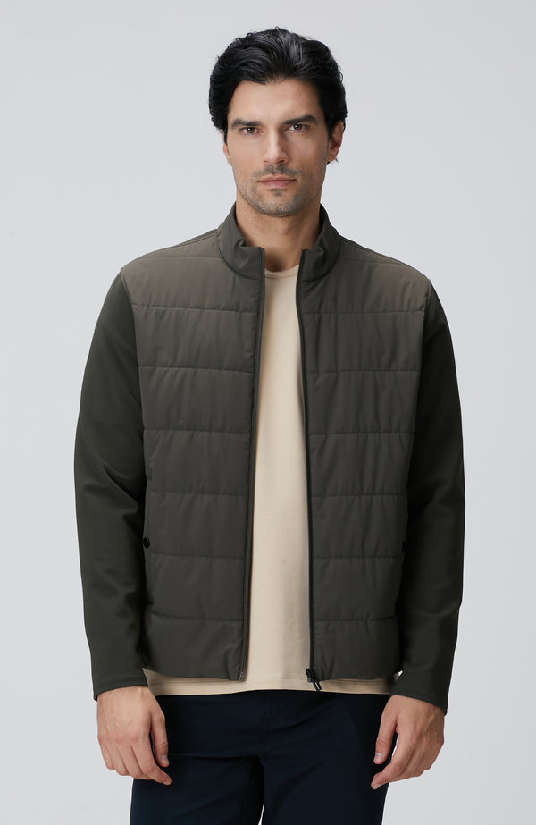 MEN'S Khaki Knit Sleeve Coat