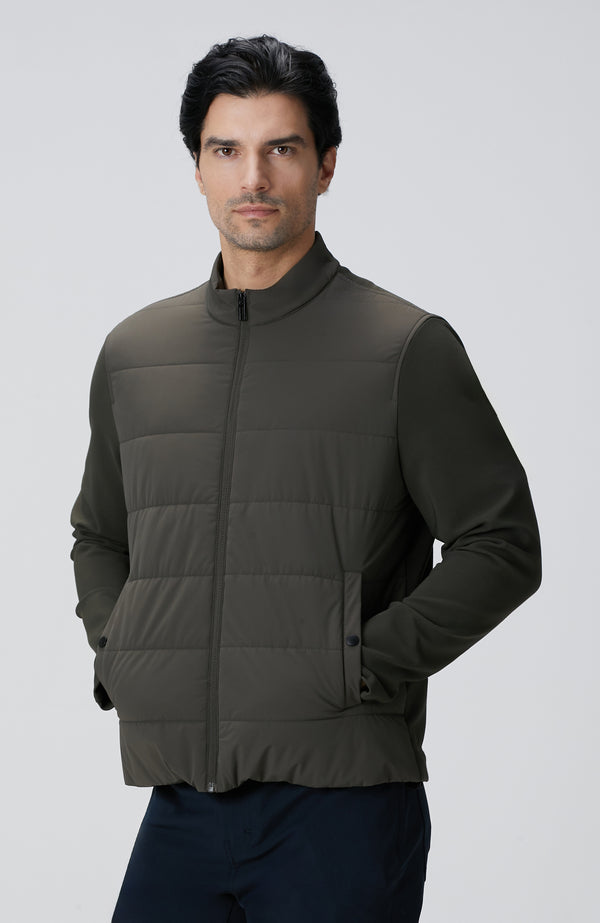 MEN'S Khaki Knit Sleeve Coat