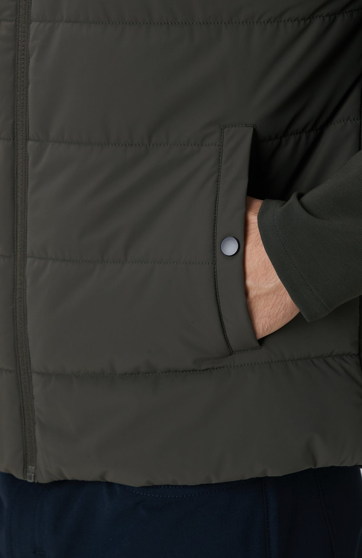 MEN'S Khaki Knit Sleeve Coat