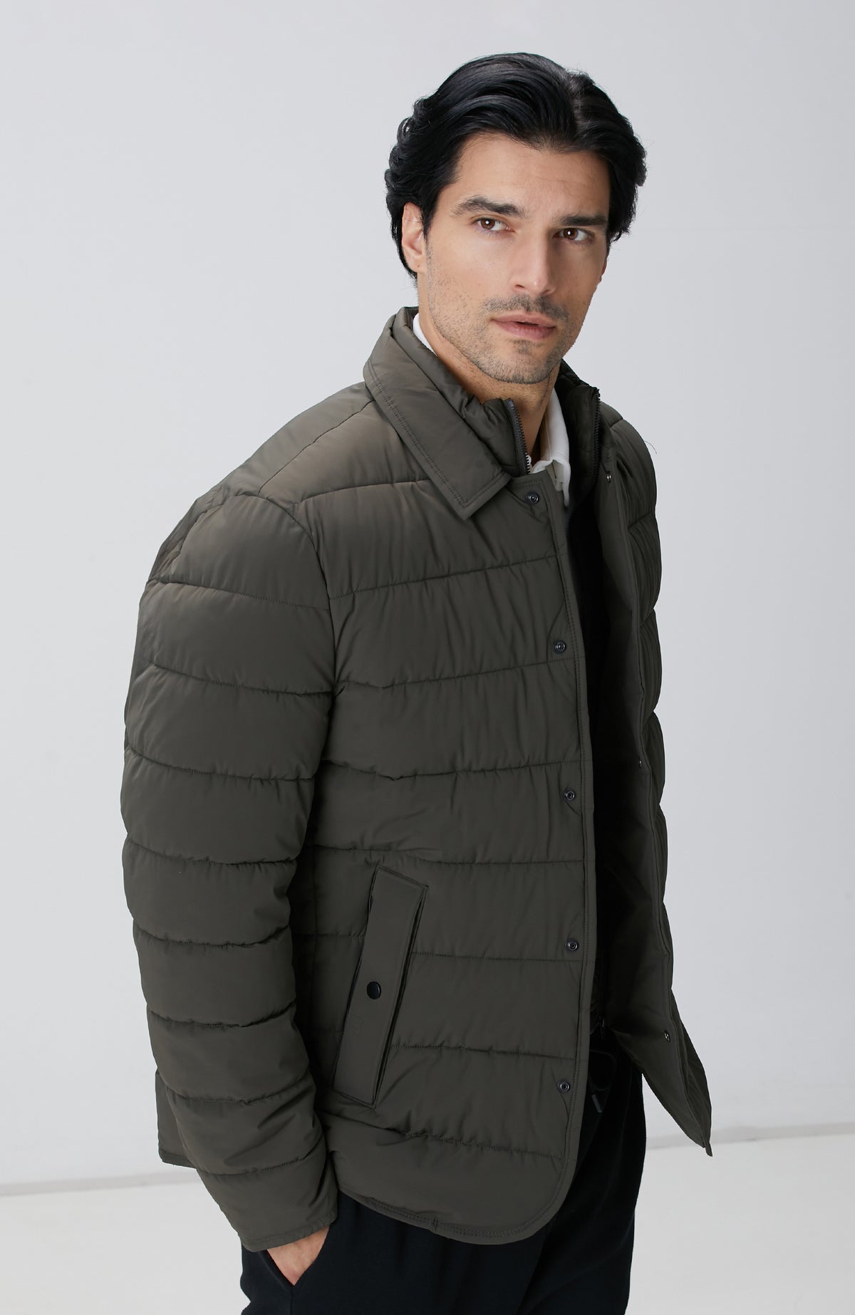 MEN'S Khaki Puffer Coat Jacket