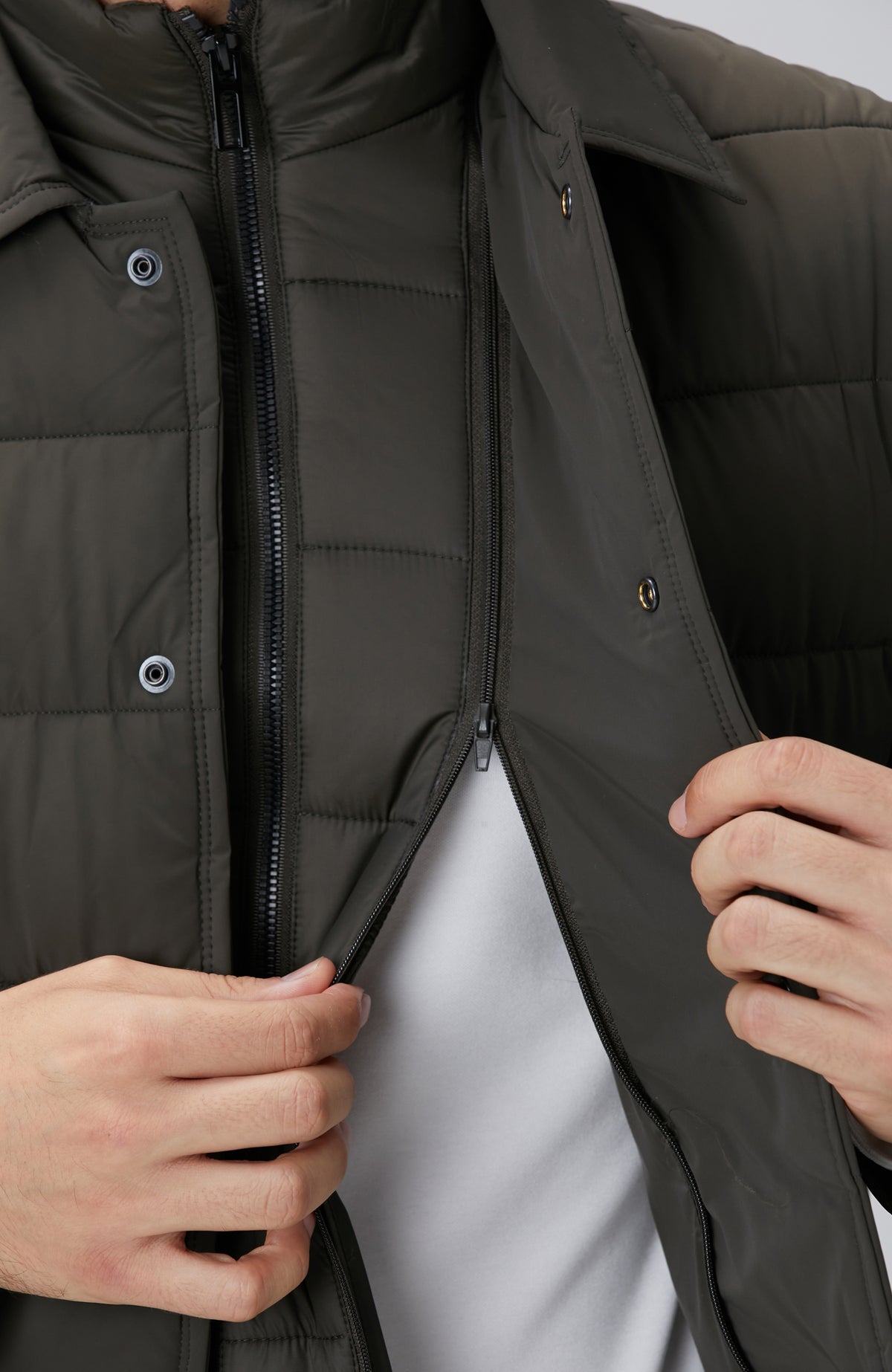 MEN'S Khaki Puffer Coat Jacket