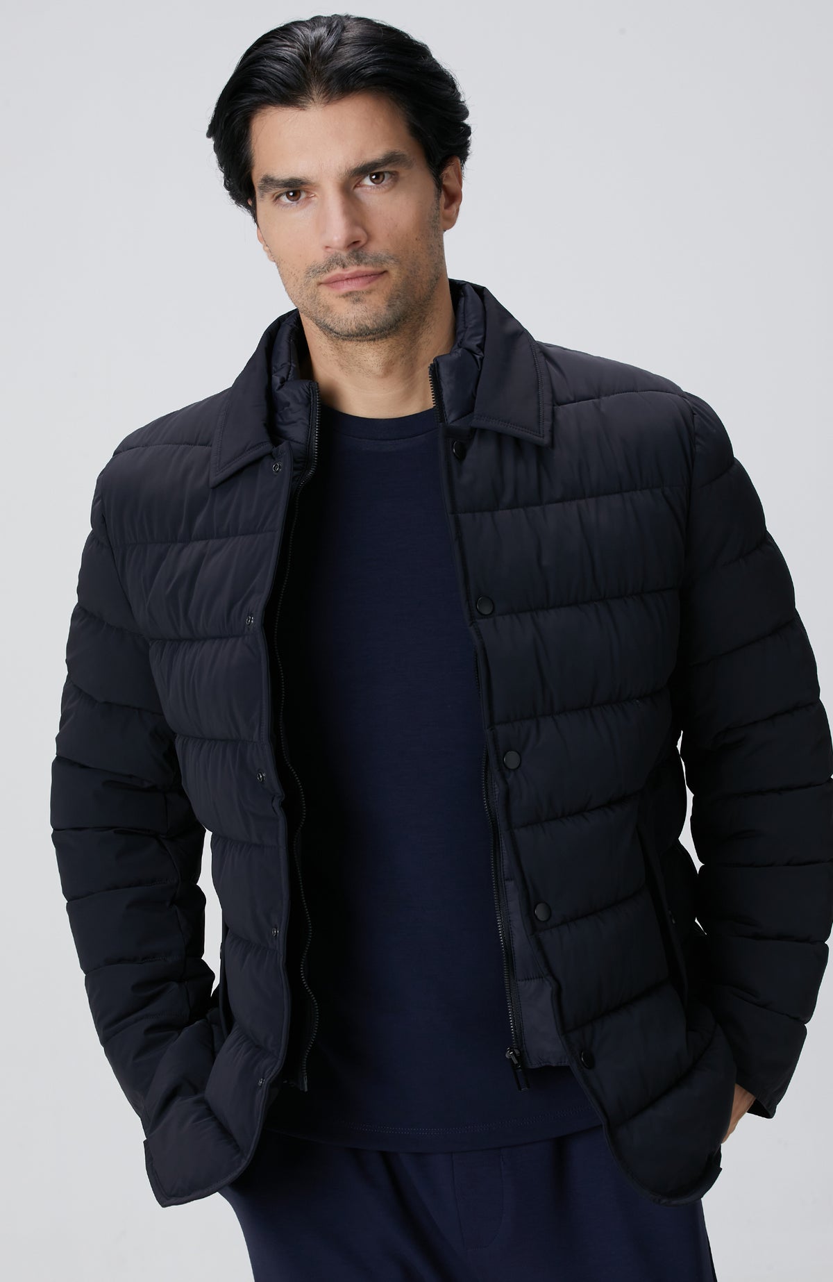 MEN'S Navy Blue Puffer Coat Jacket