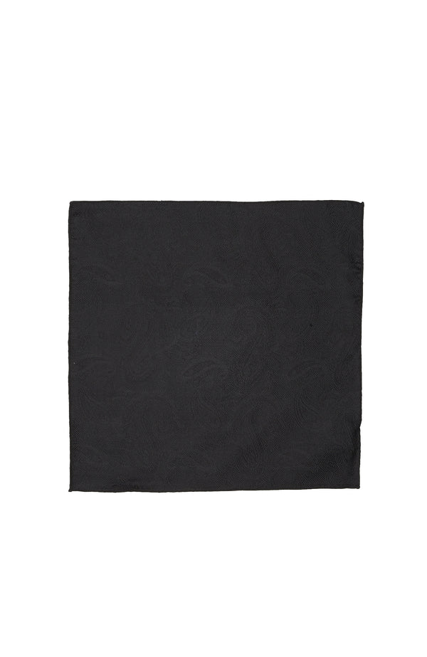MEN'S Black Shawl Patterned Silk Handkerchief
