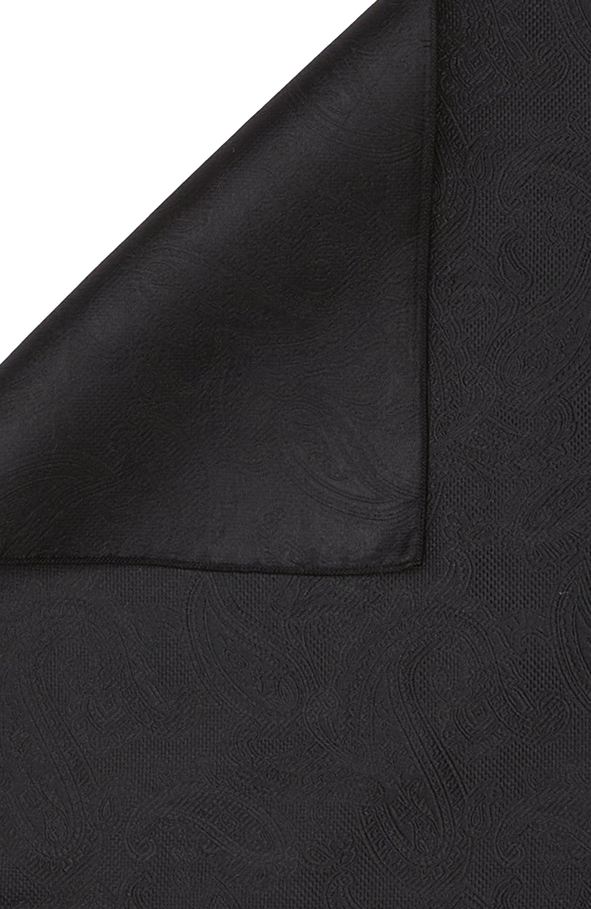 MEN'S Black Shawl Patterned Silk Handkerchief