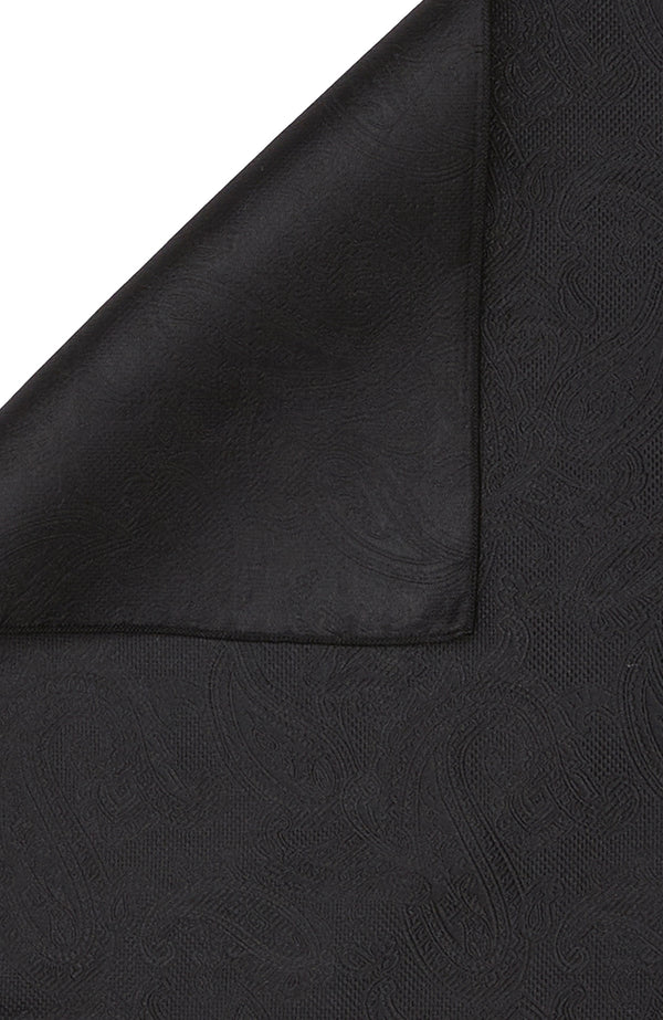 MEN'S Black Shawl Patterned Silk Handkerchief