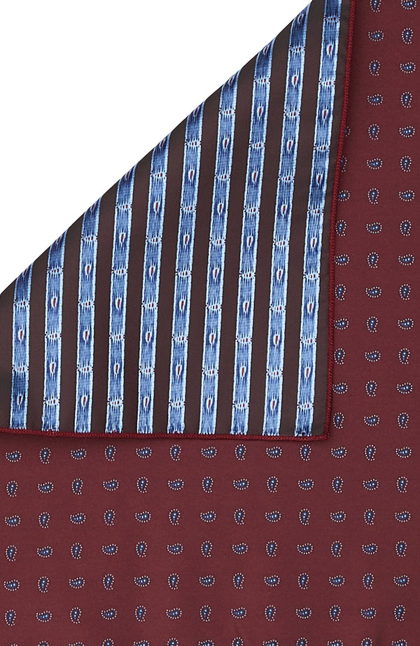 MEN'S Burgundy Shawl Patterned Handkerchief