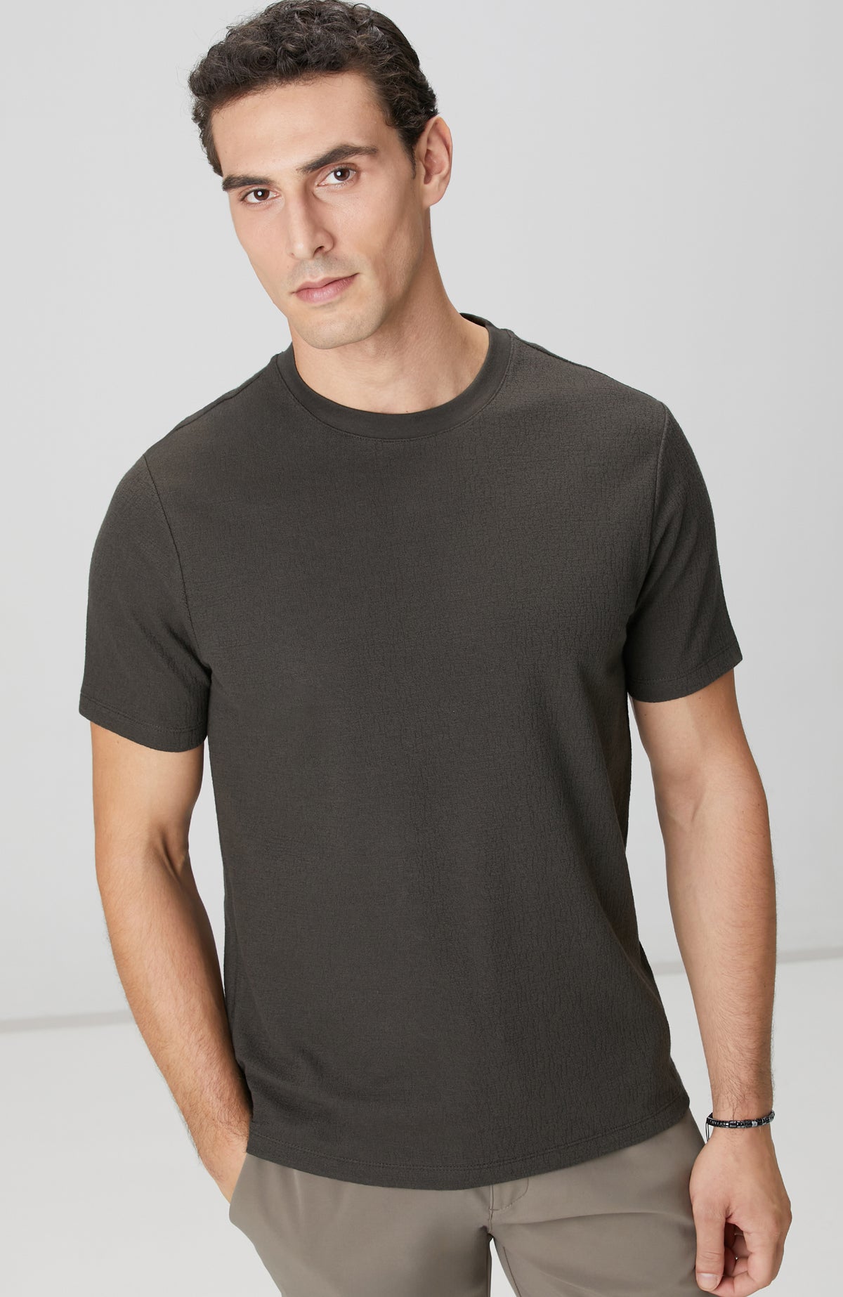 MEN'S Khaki Jacquard T-shirt