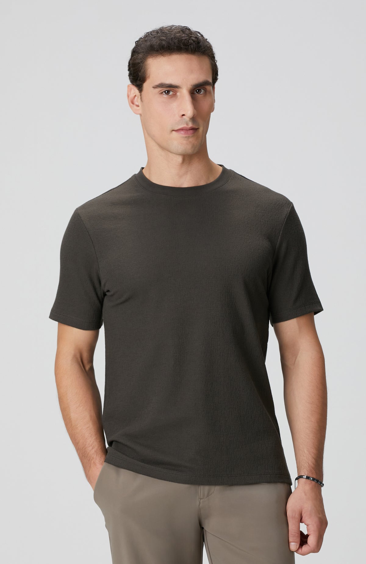 MEN'S Khaki Jacquard T-shirt