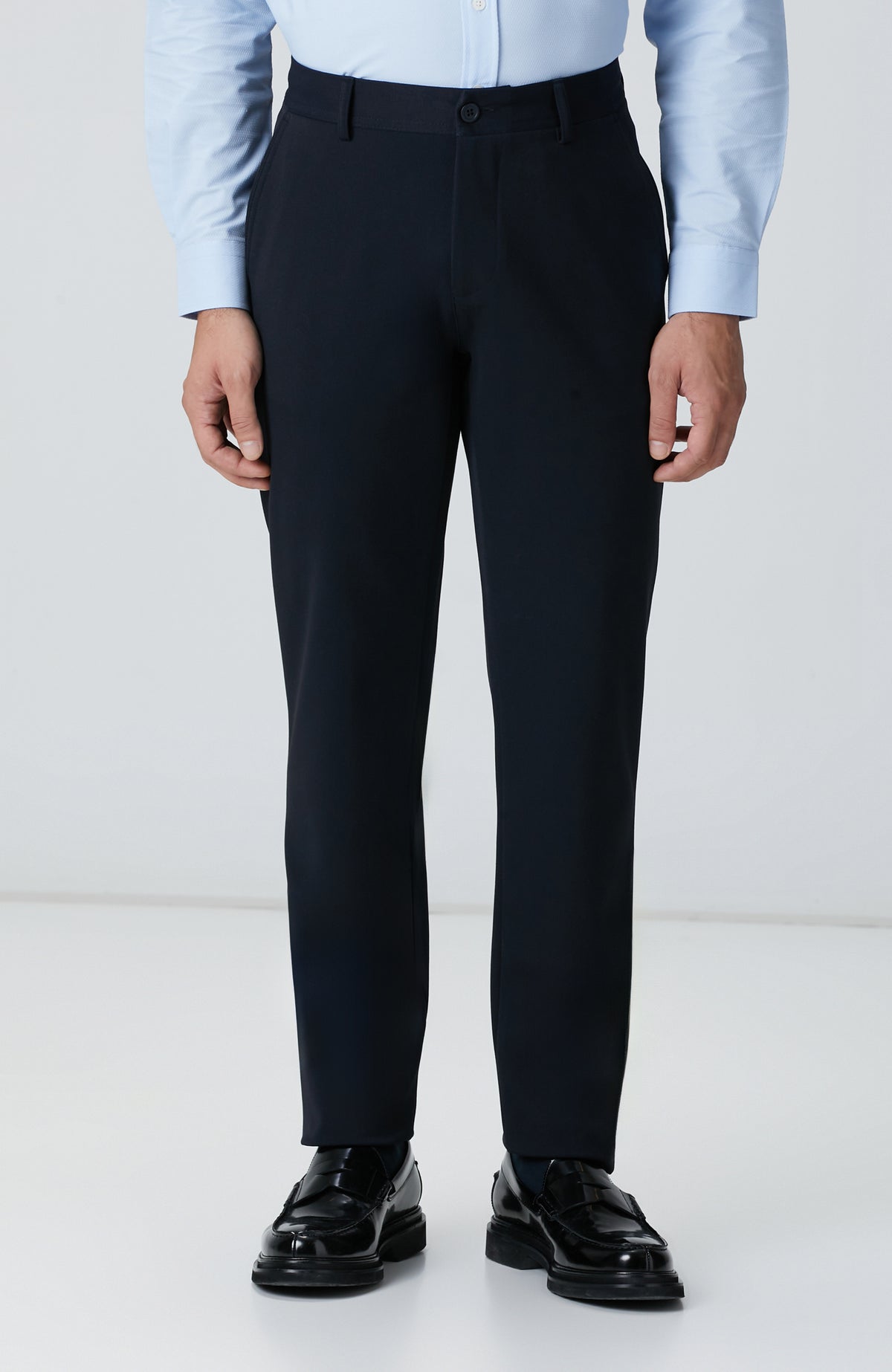MEN'S Navy Blue Diagonal Patterned Pants