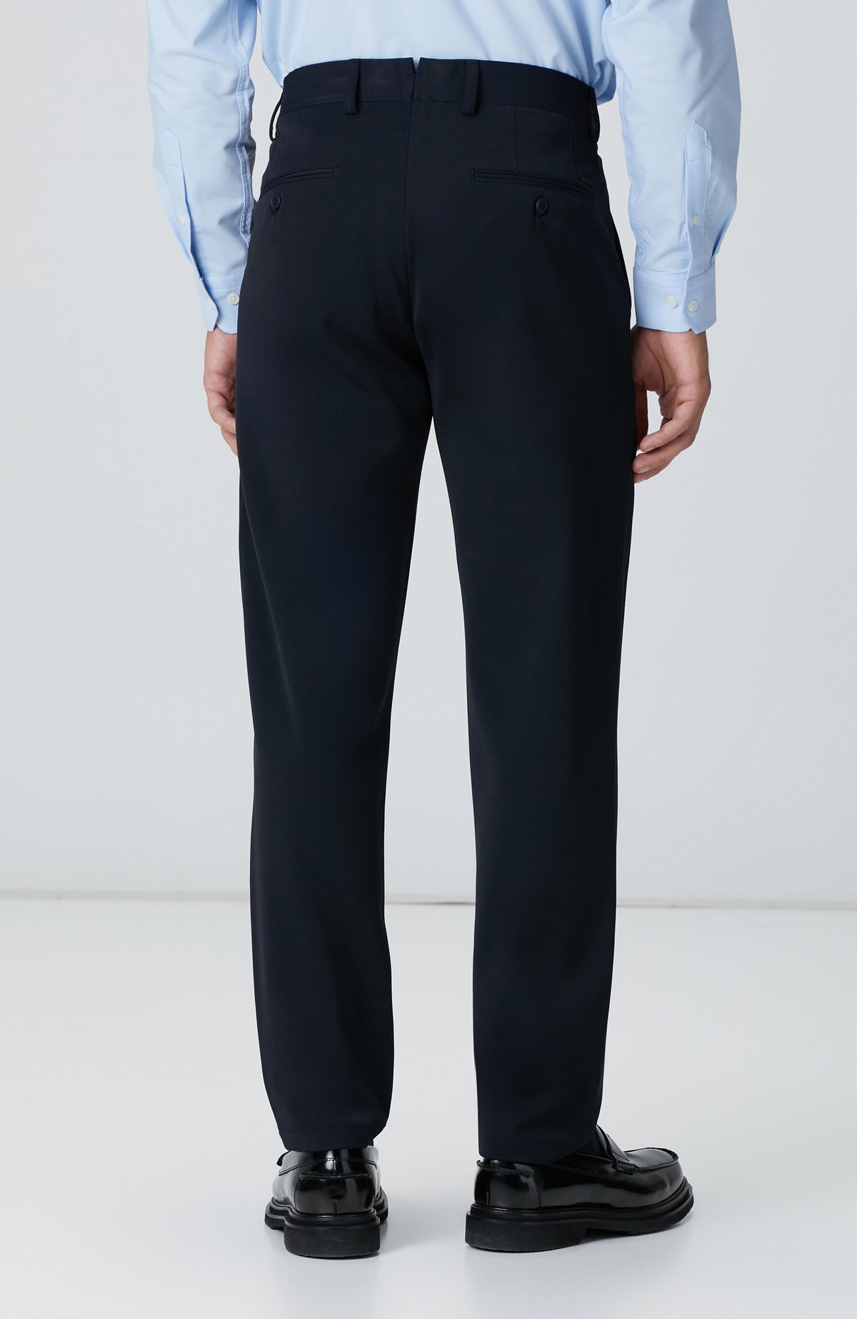MEN'S Navy Blue Diagonal Patterned Pants