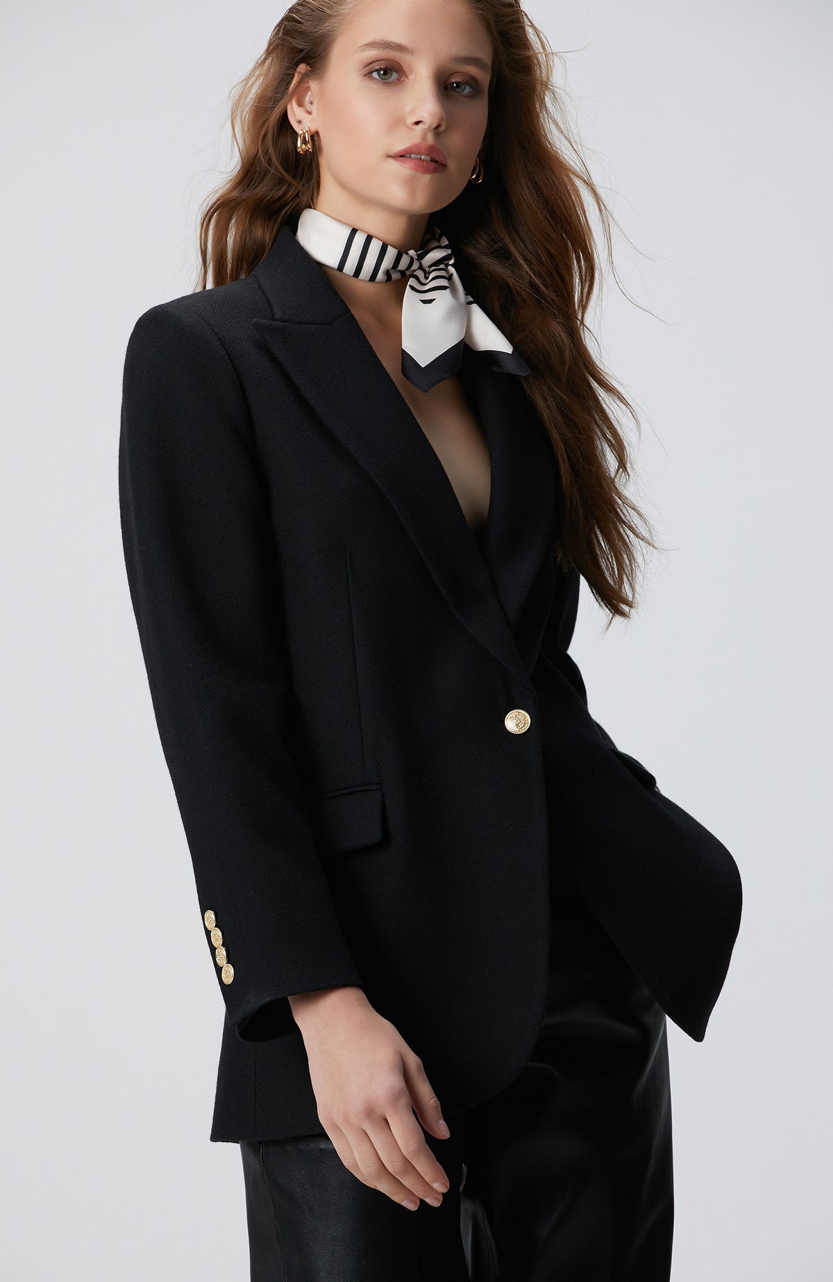 WOMEN'S Black Wool Blend Jacket