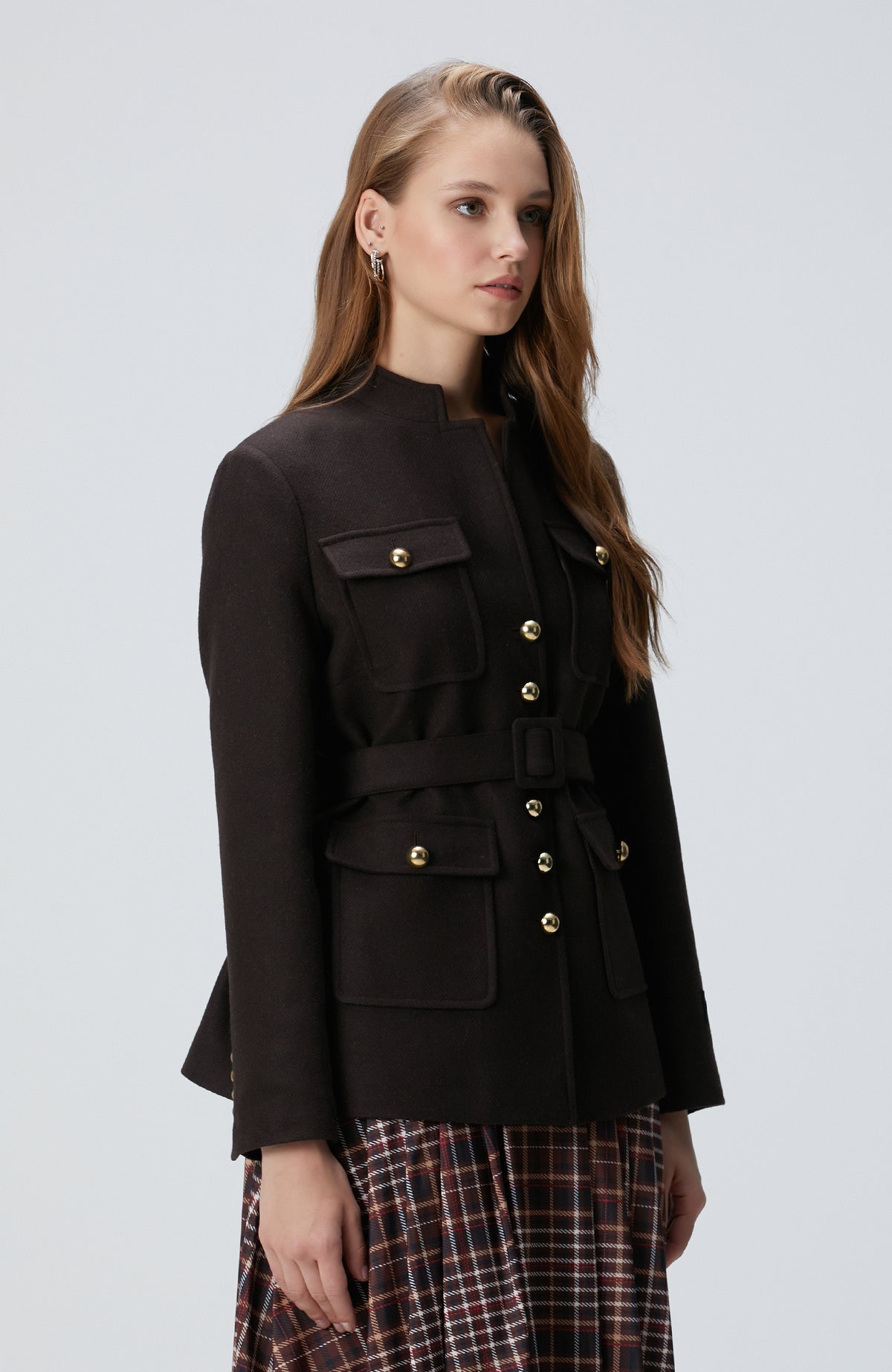 WOMEN'S Bitter Coffee Wool Blend Jacket