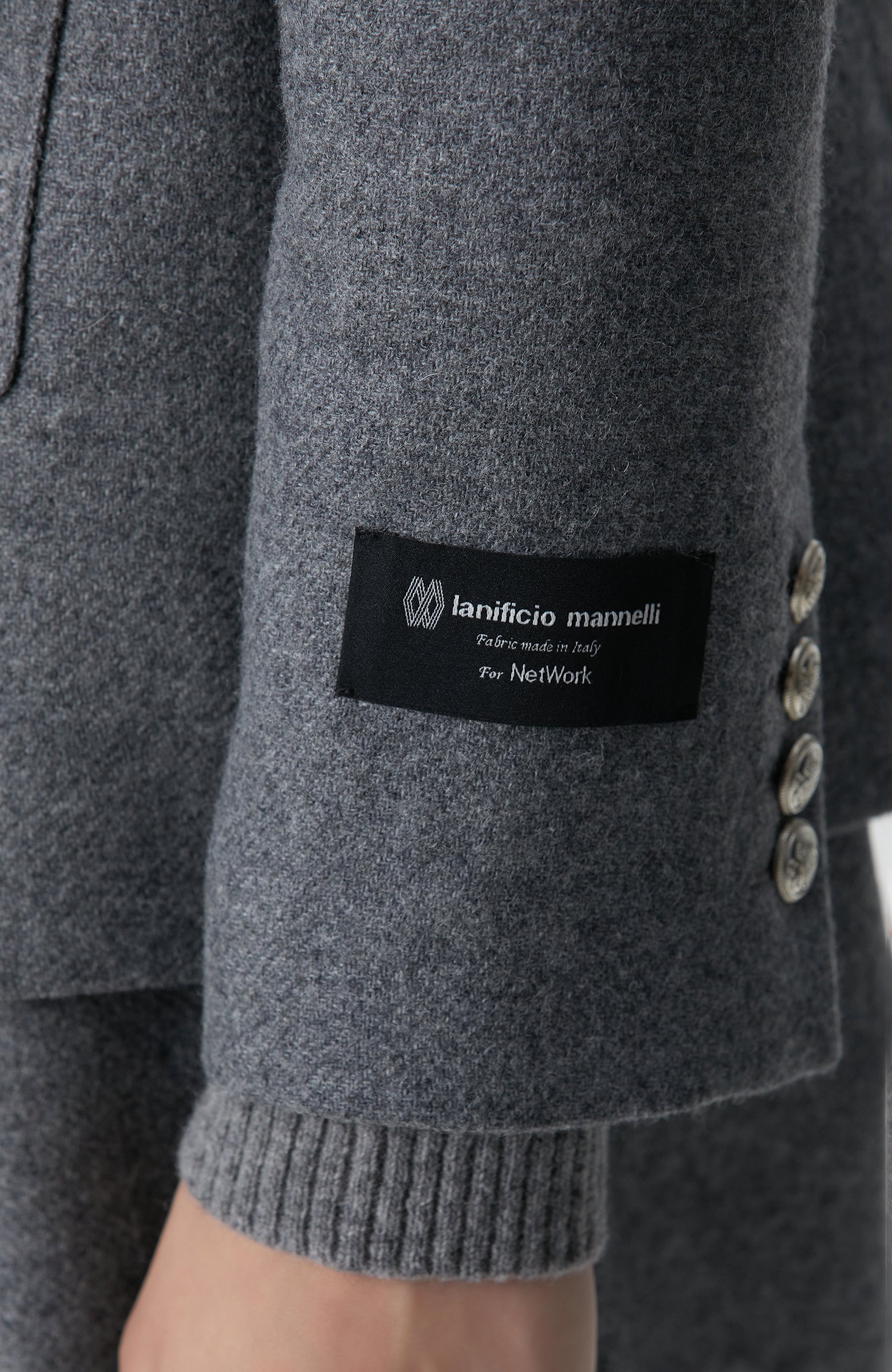 WOMEN'S Gray Melange Wool Blend Jacket