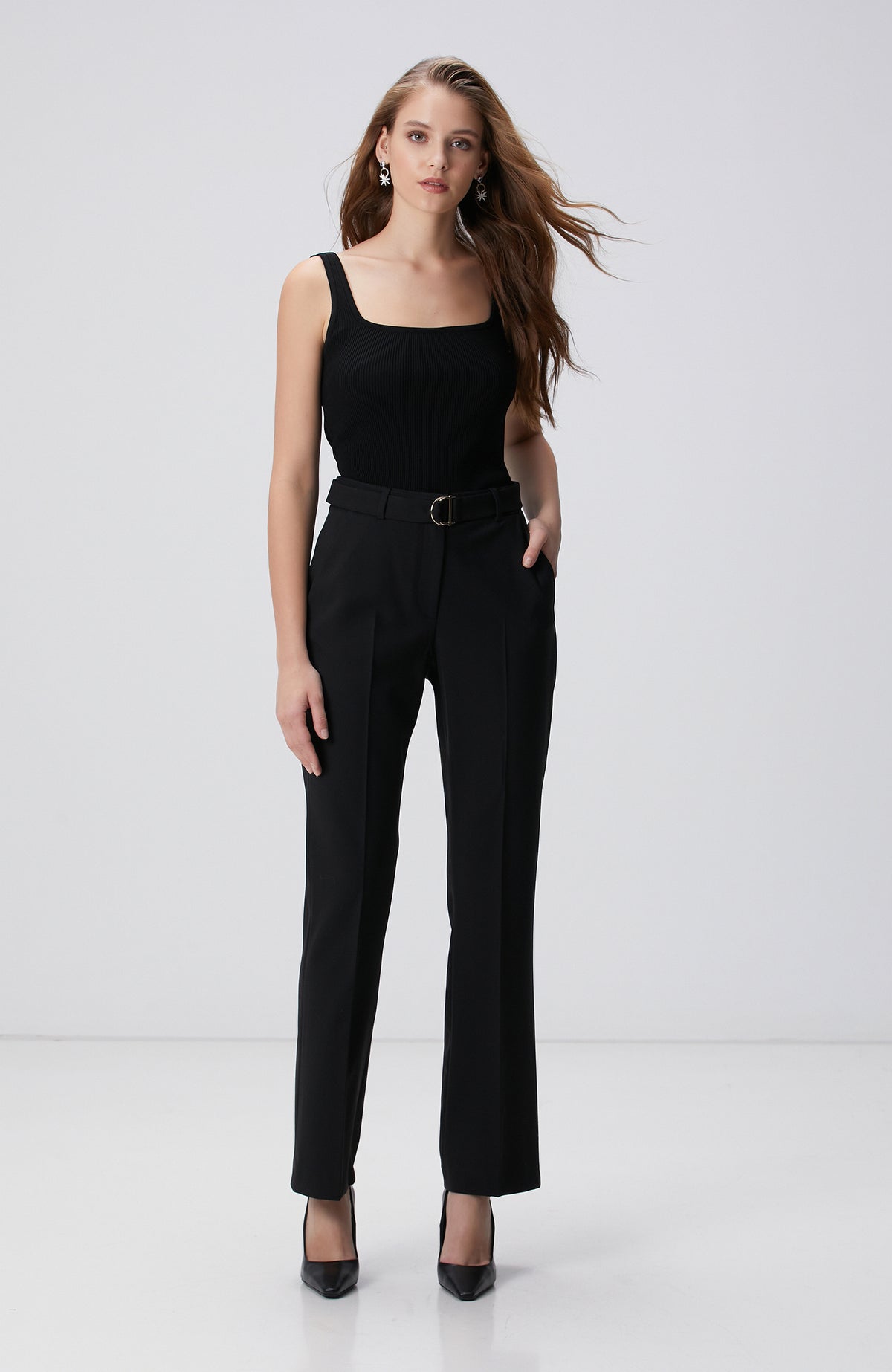 WOMEN'S Black Wool Blend Pants