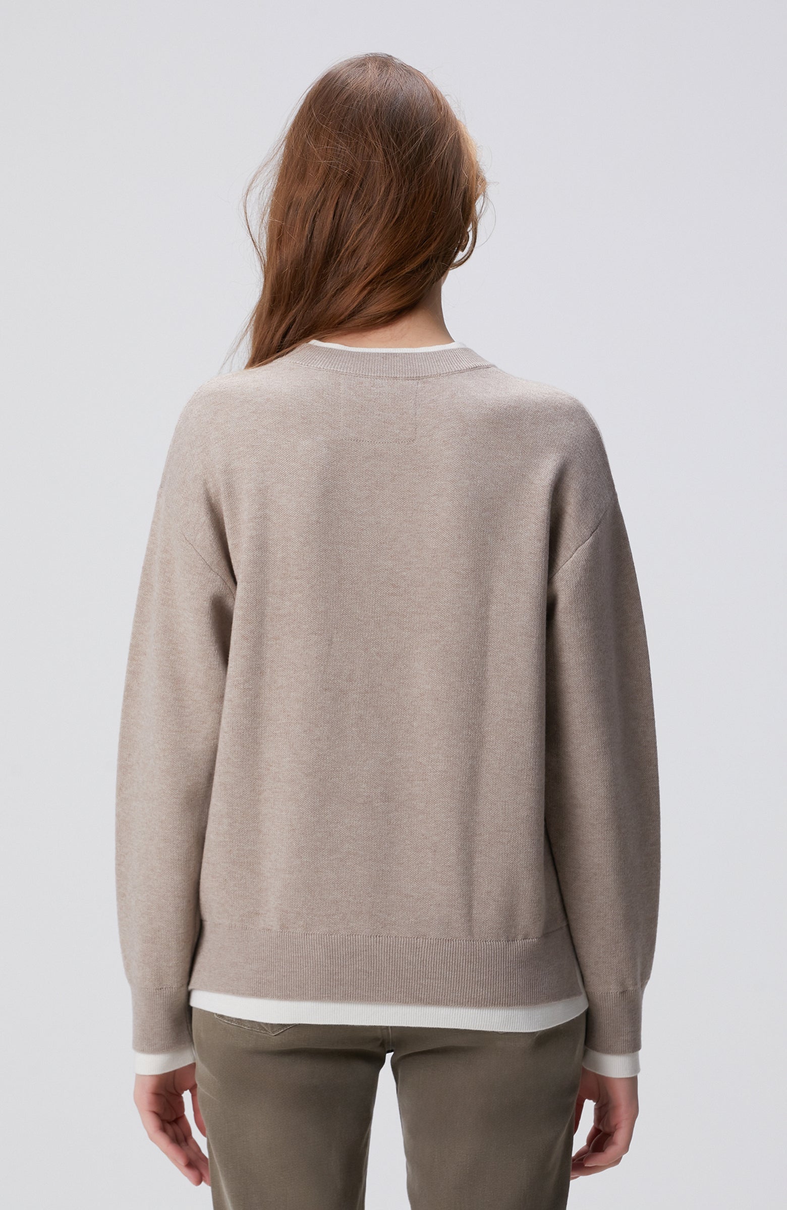 WOMEN'S Mink Melange Wool Blend Oversize Knit Sweater